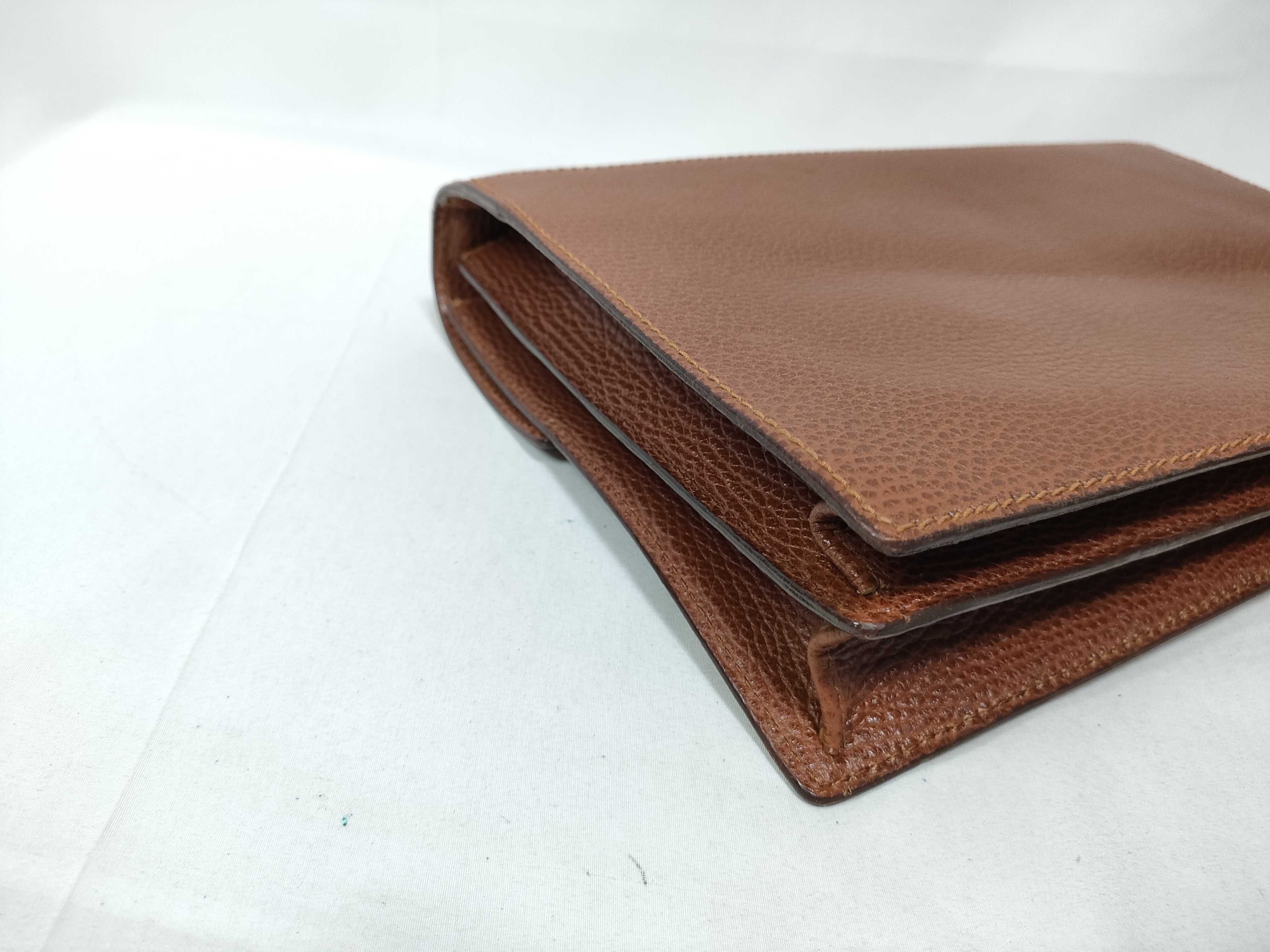Brioni Tan Pebbled Leather Triple Compartment Document Case