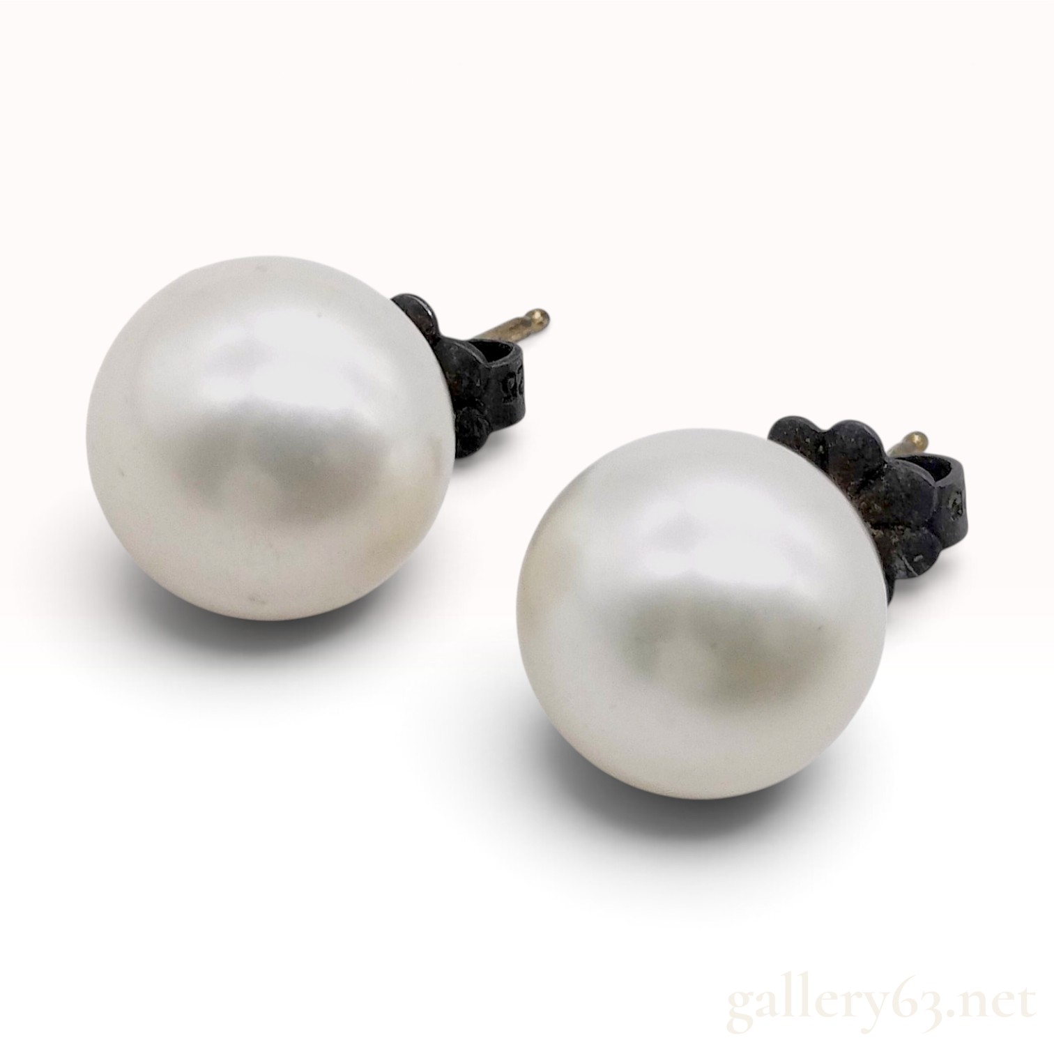 Tiffany & Co. Sterling Silver and 9.5mm Cultured Pearl Stud Earrings