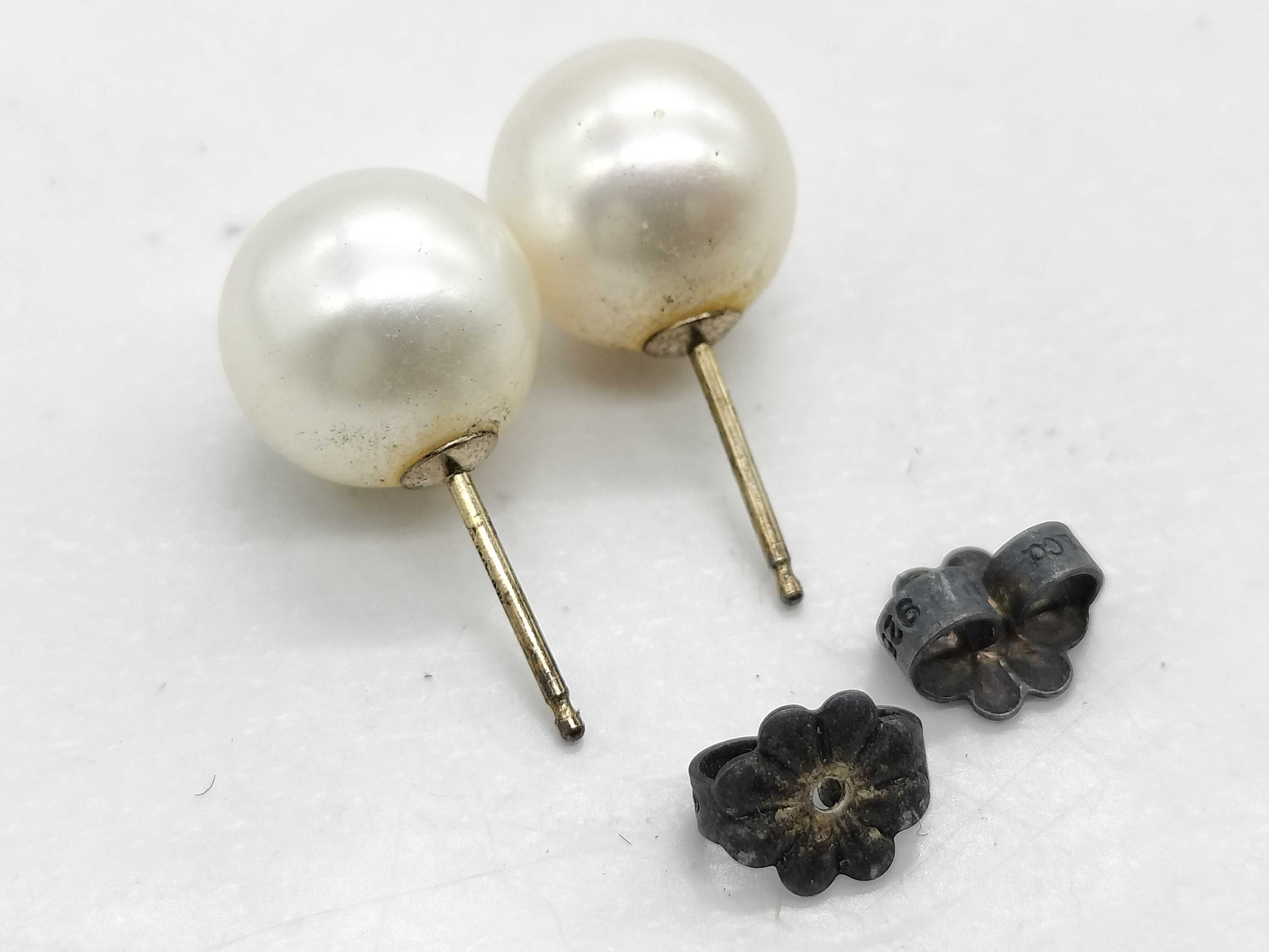 Tiffany & Co. Sterling Silver and 9.5mm Cultured Pearl Stud Earrings