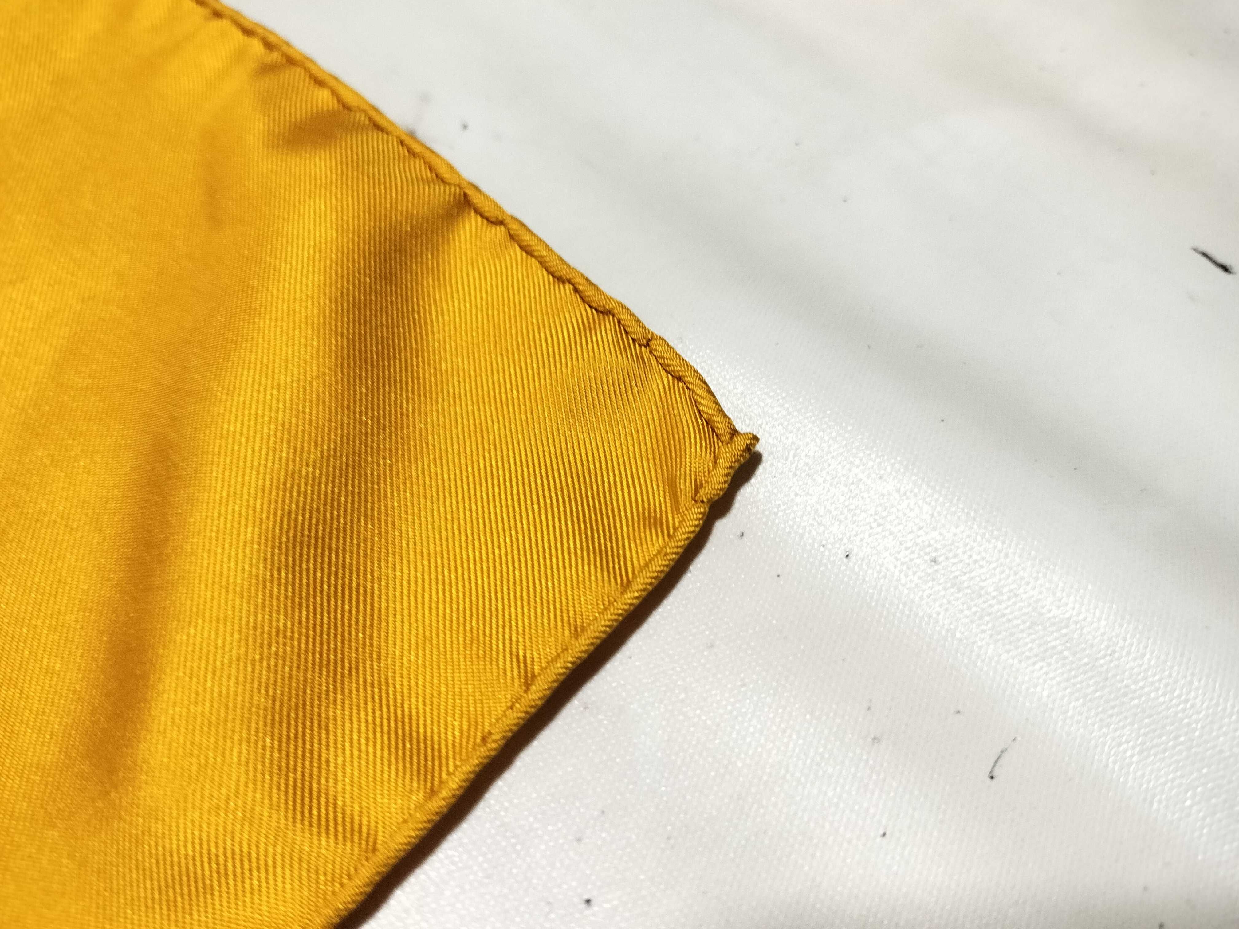 Vintage Hermes Perspective Mustard and Burgundy Silk Carre 90