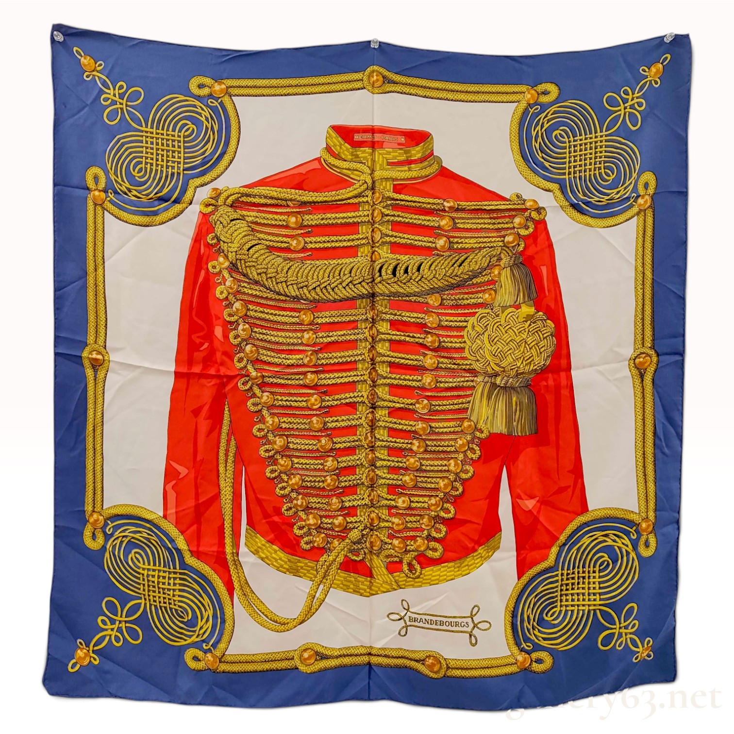 Vintage Hermes Brandebourgs Silk Carre 90