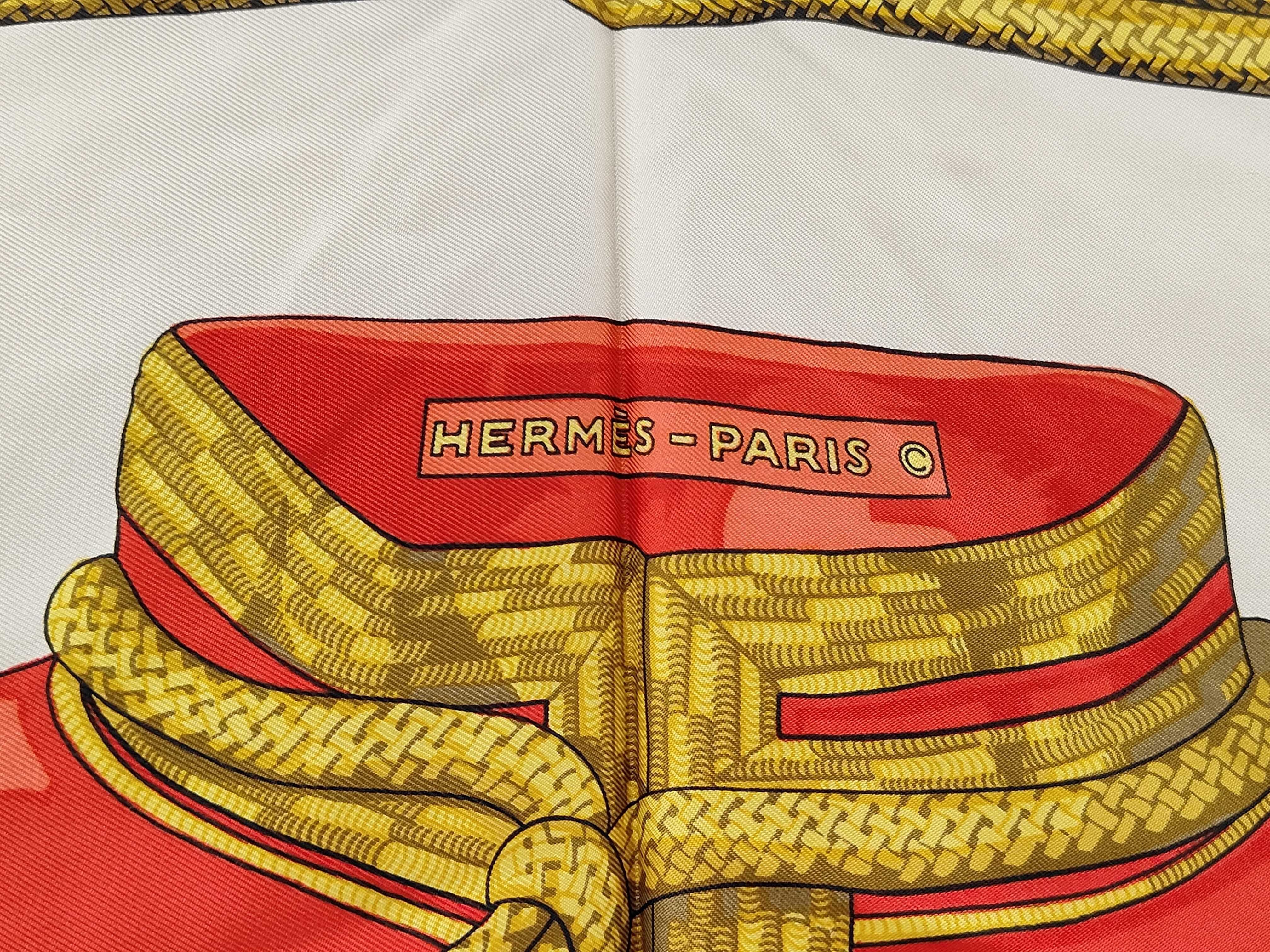 Vintage Hermes Brandebourgs Silk Carre 90