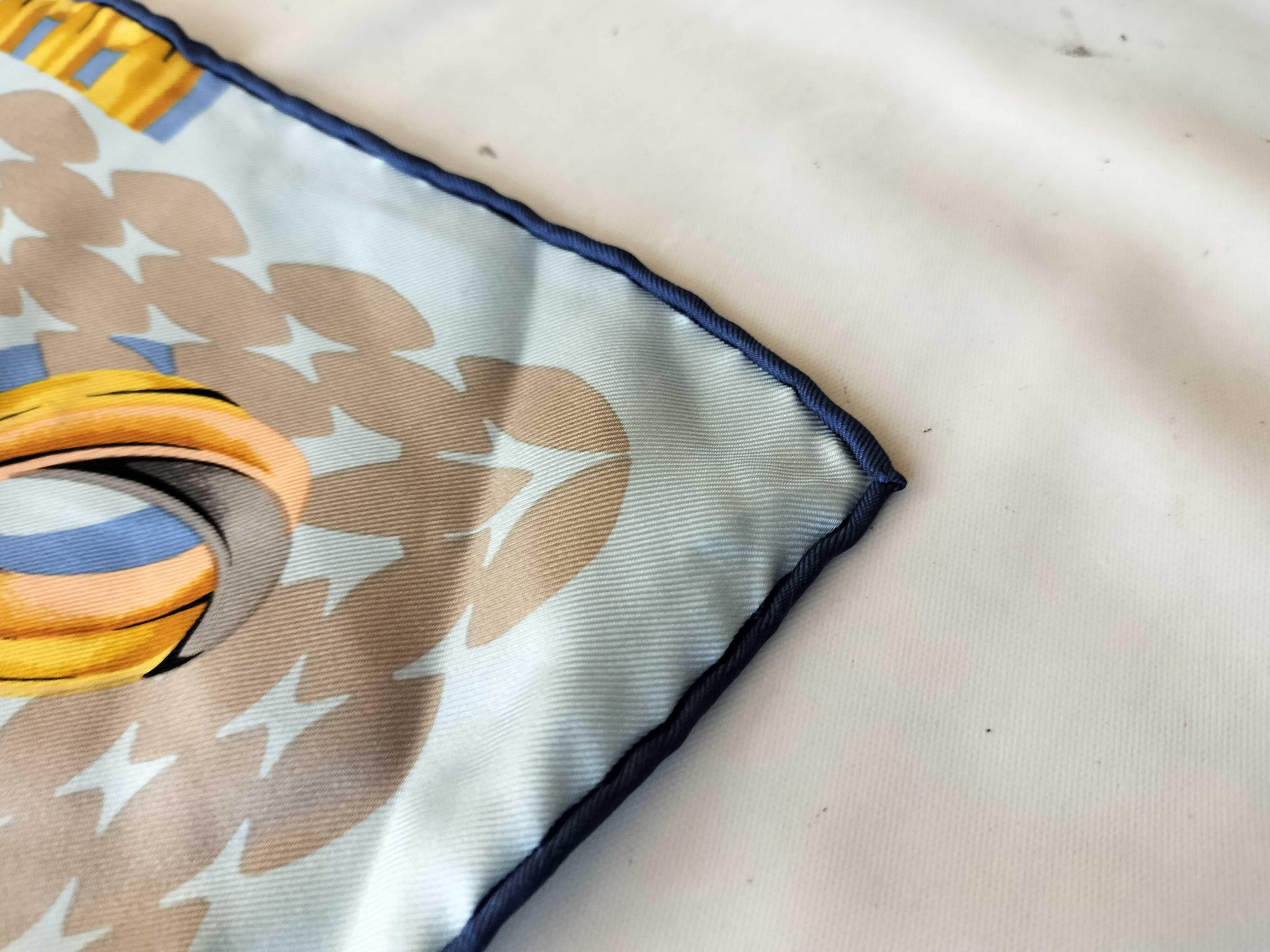 Vintage Cartier Trinity Rings Blue Silk Scarf 90 cm