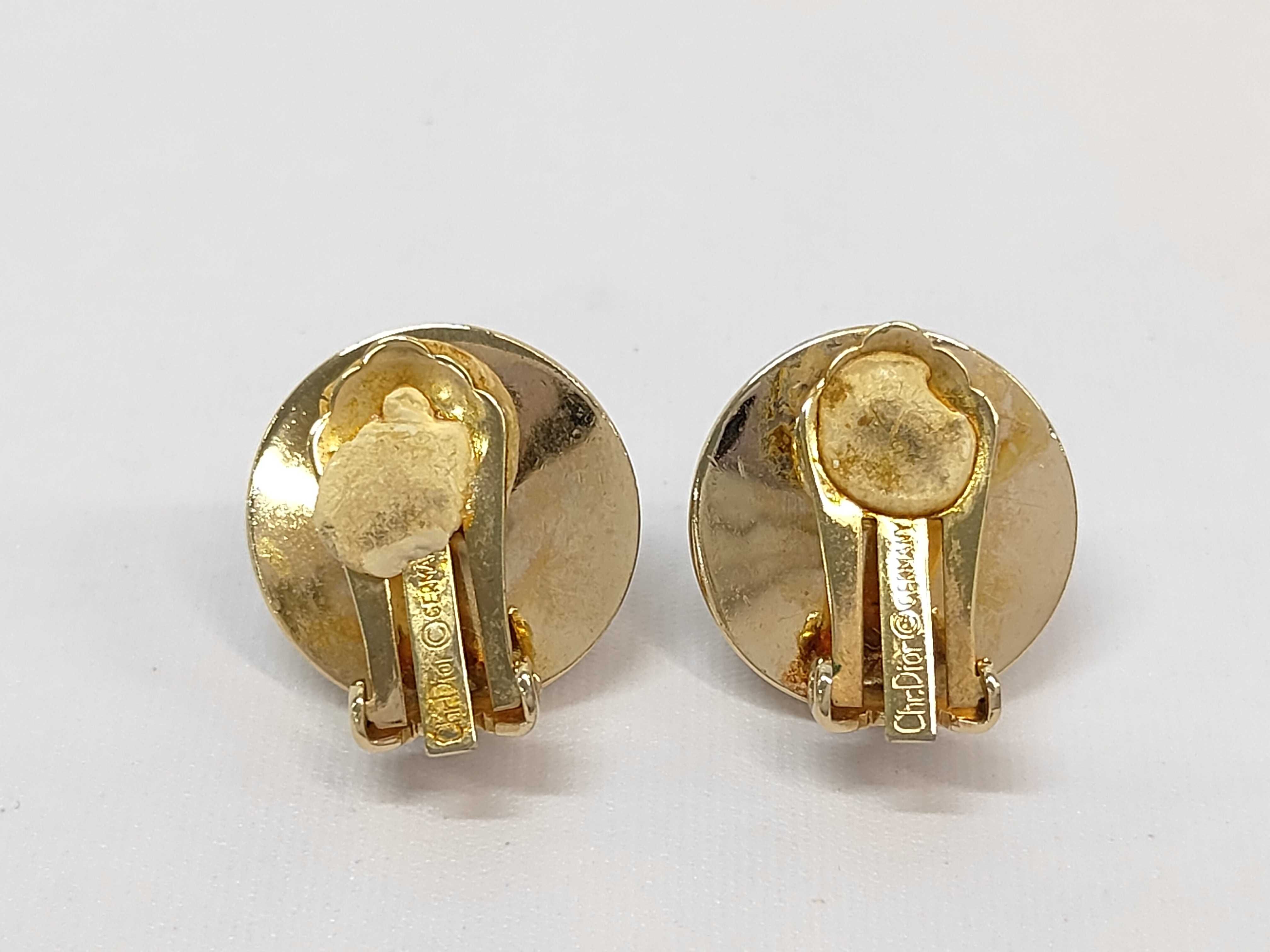 Vintage Christian Dior Faux Pearl Gold Tone Clip Earrings