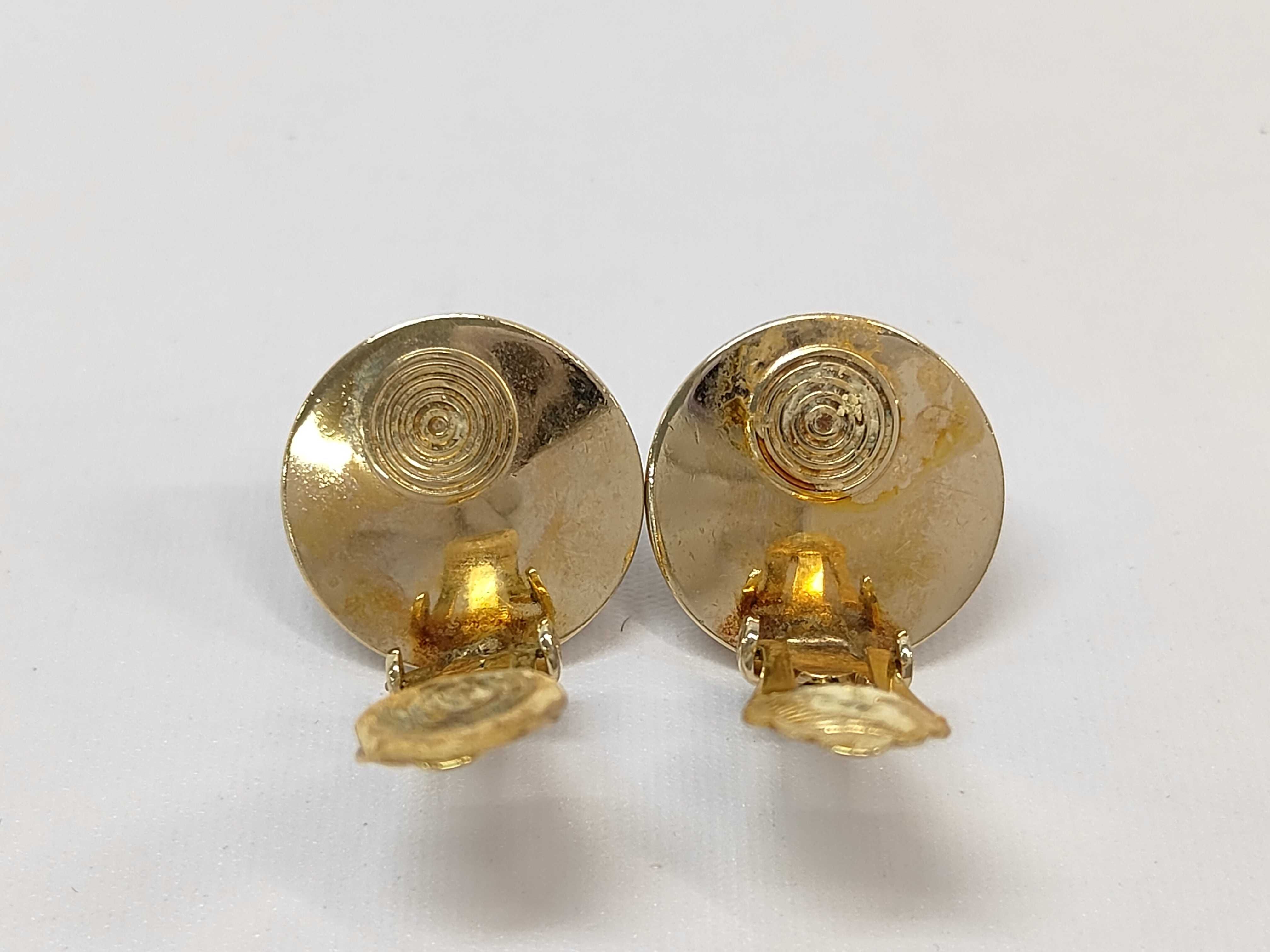 Vintage Christian Dior Faux Pearl Gold Tone Clip Earrings