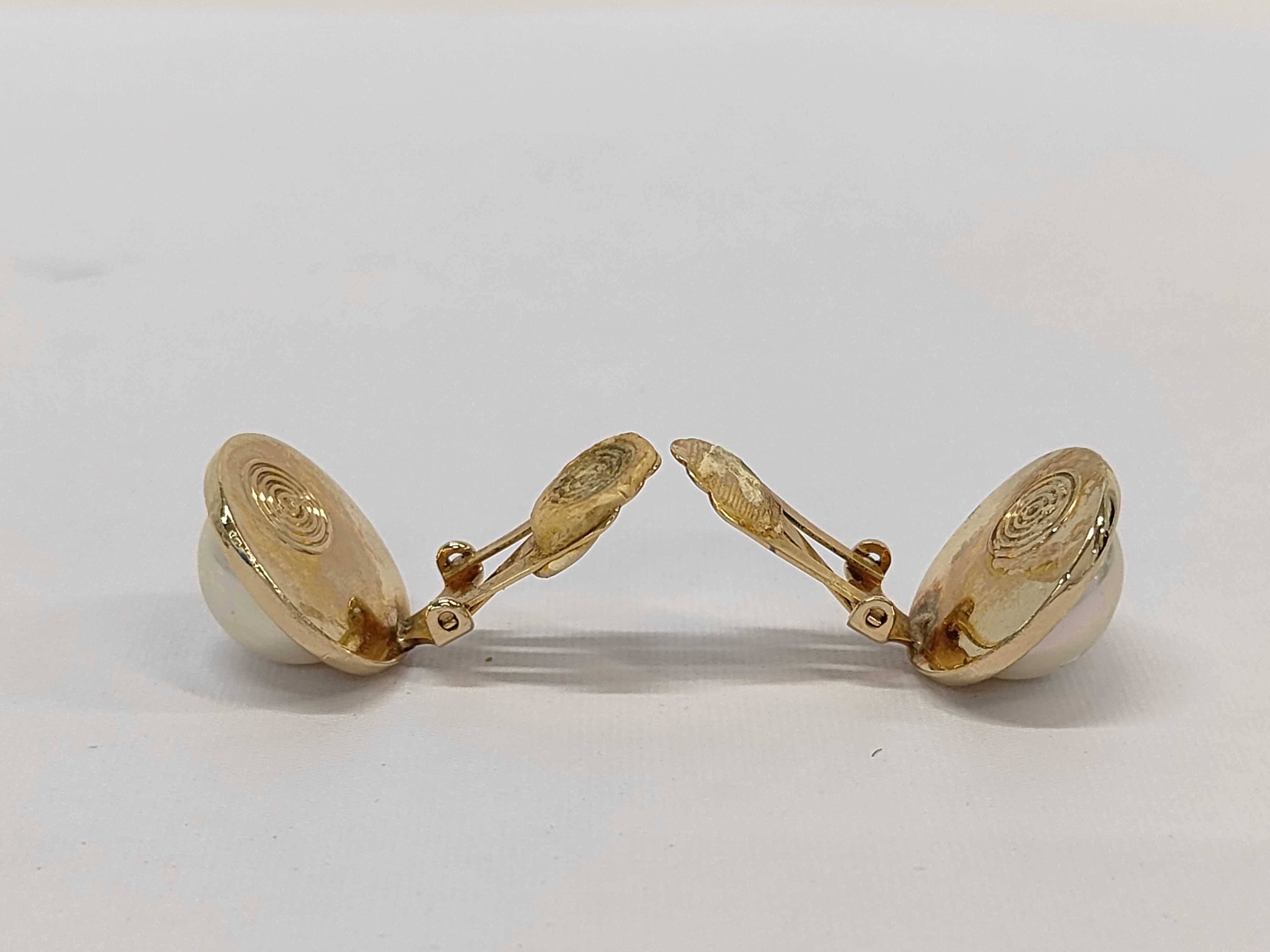 Vintage Christian Dior Faux Pearl Gold Tone Clip Earrings