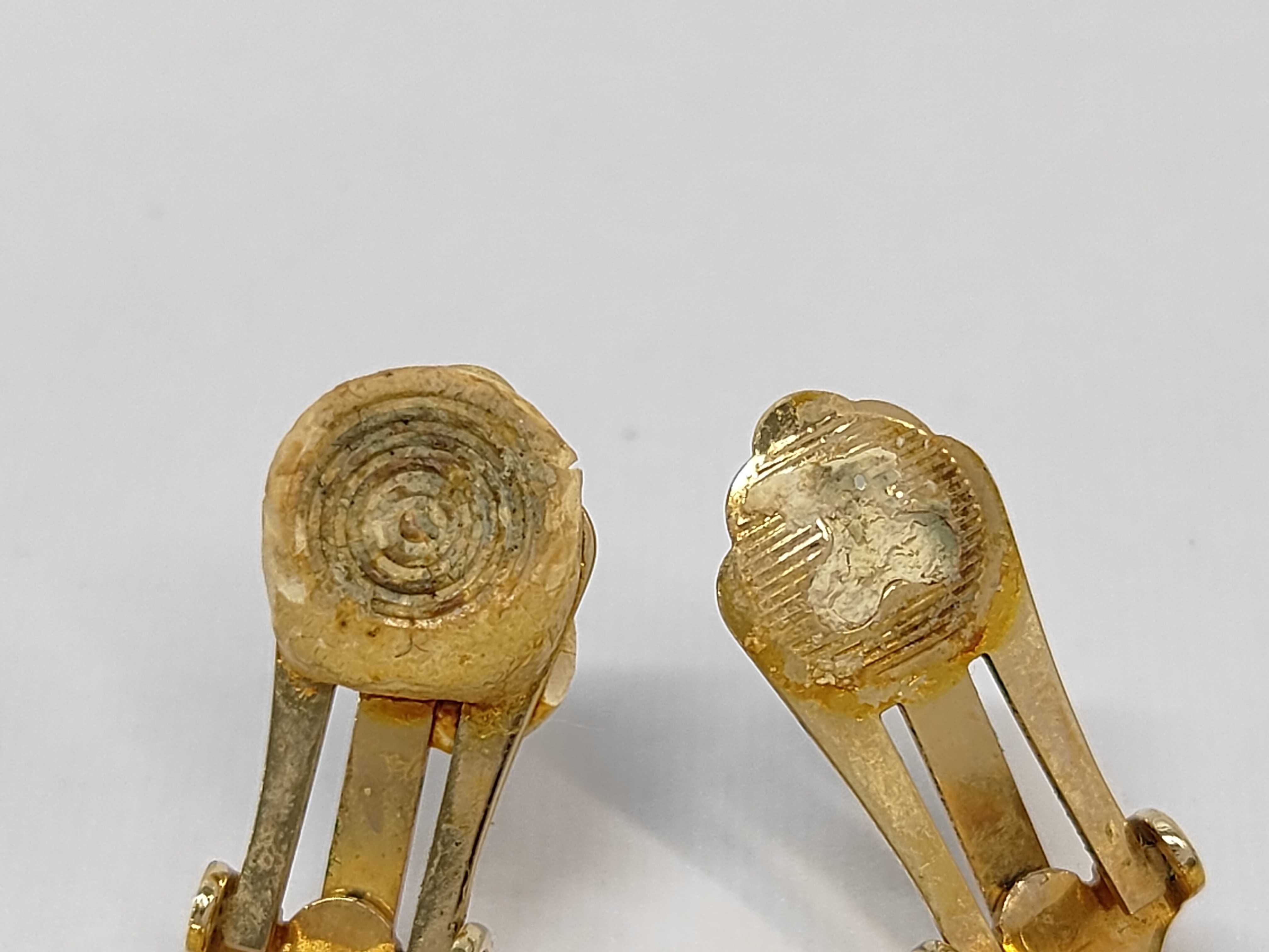 Vintage Christian Dior Faux Pearl Gold Tone Clip Earrings