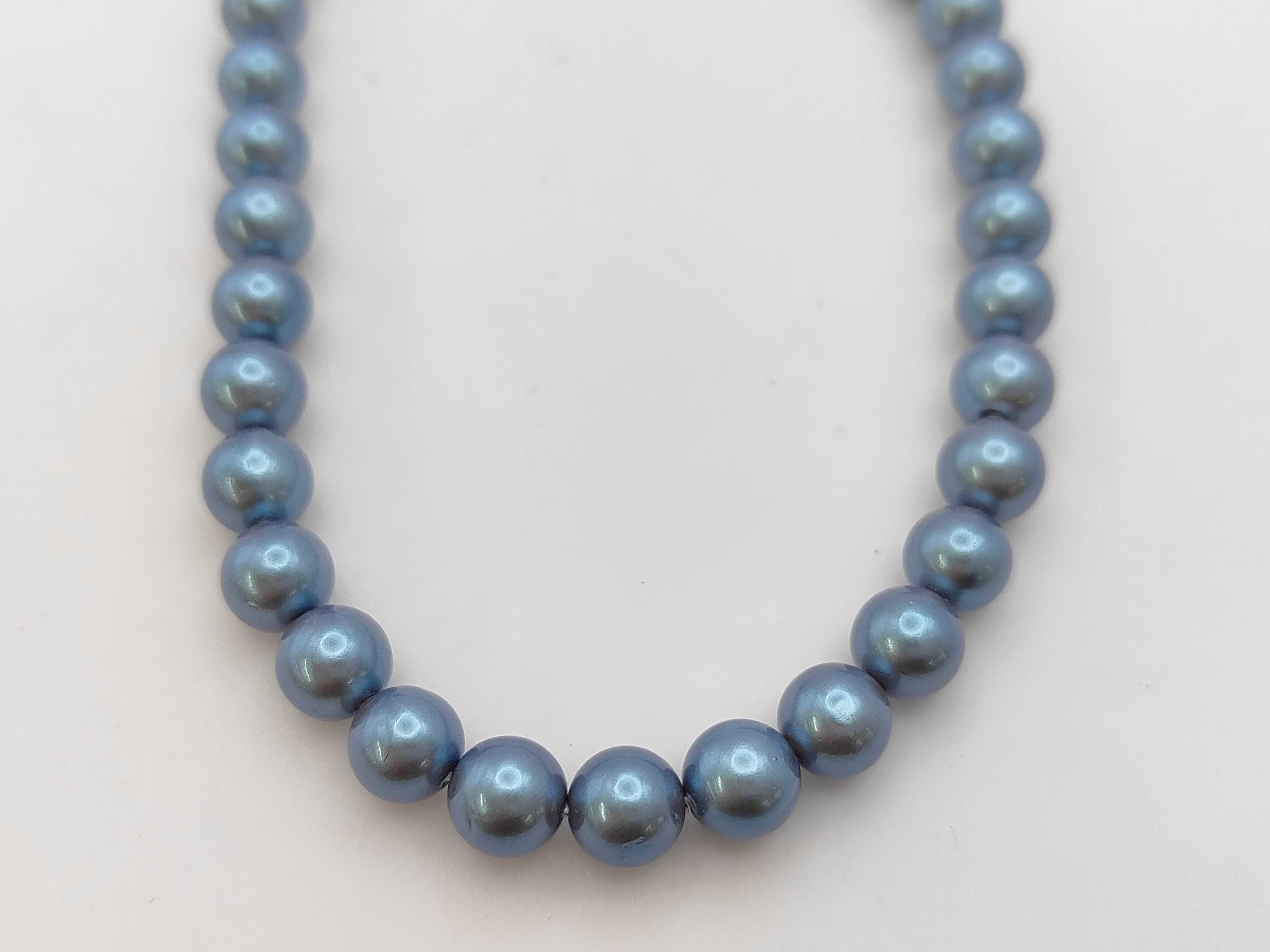 Sterling Silver and 6.8-7.0mm Blue Akoya Pearl Necklace