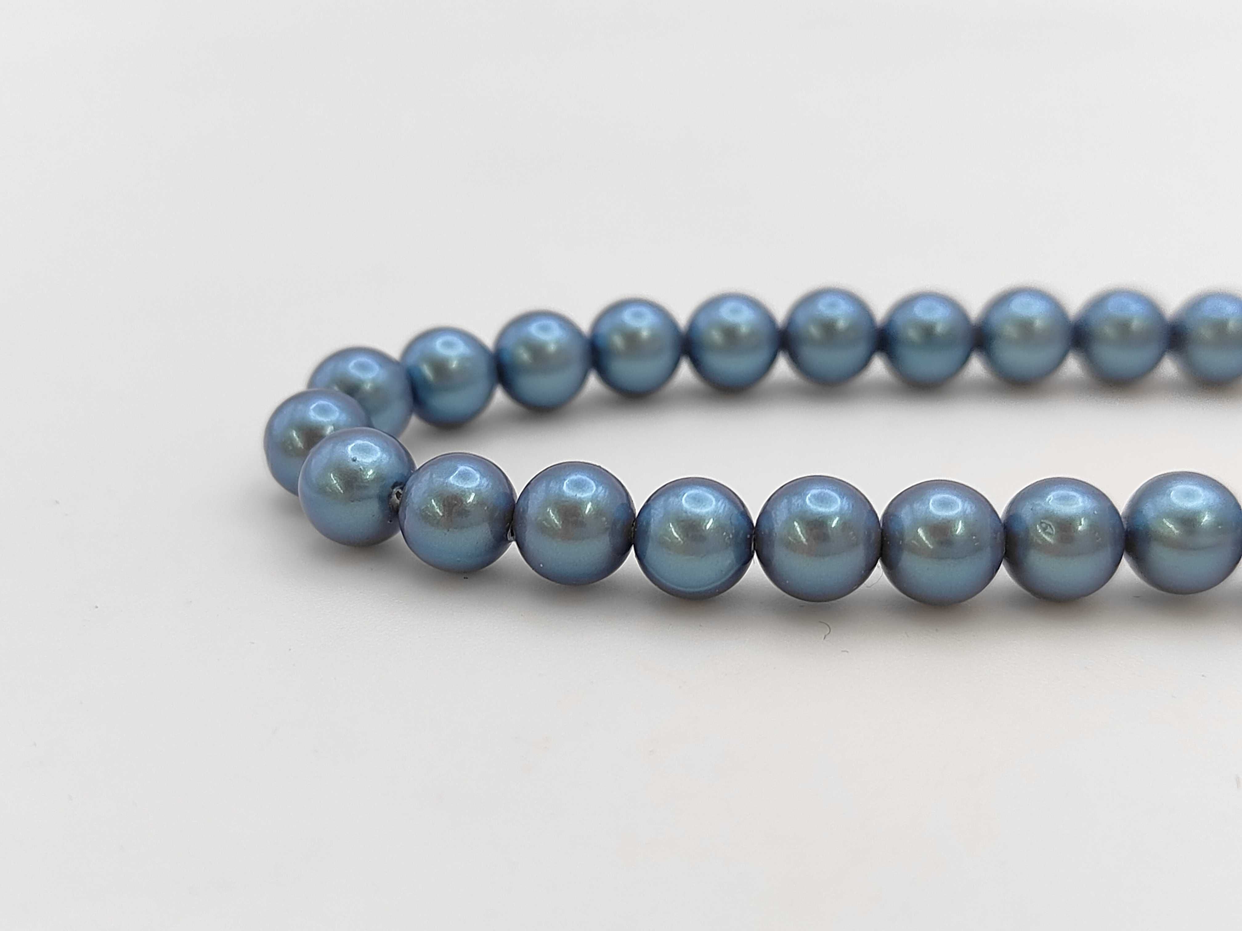 Sterling Silver and 6.8-7.0mm Blue Akoya Pearl Necklace