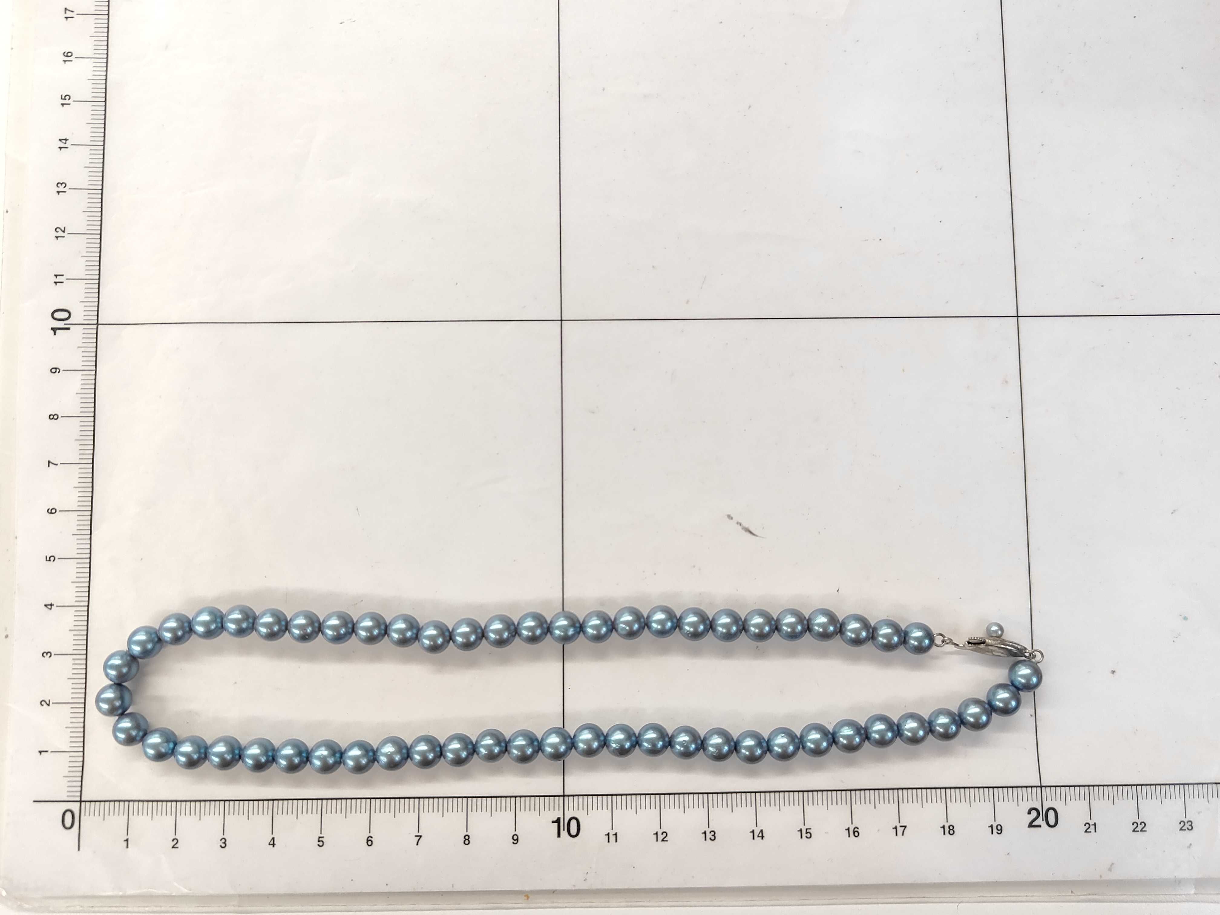 Sterling Silver and 6.8-7.0mm Blue Akoya Pearl Necklace