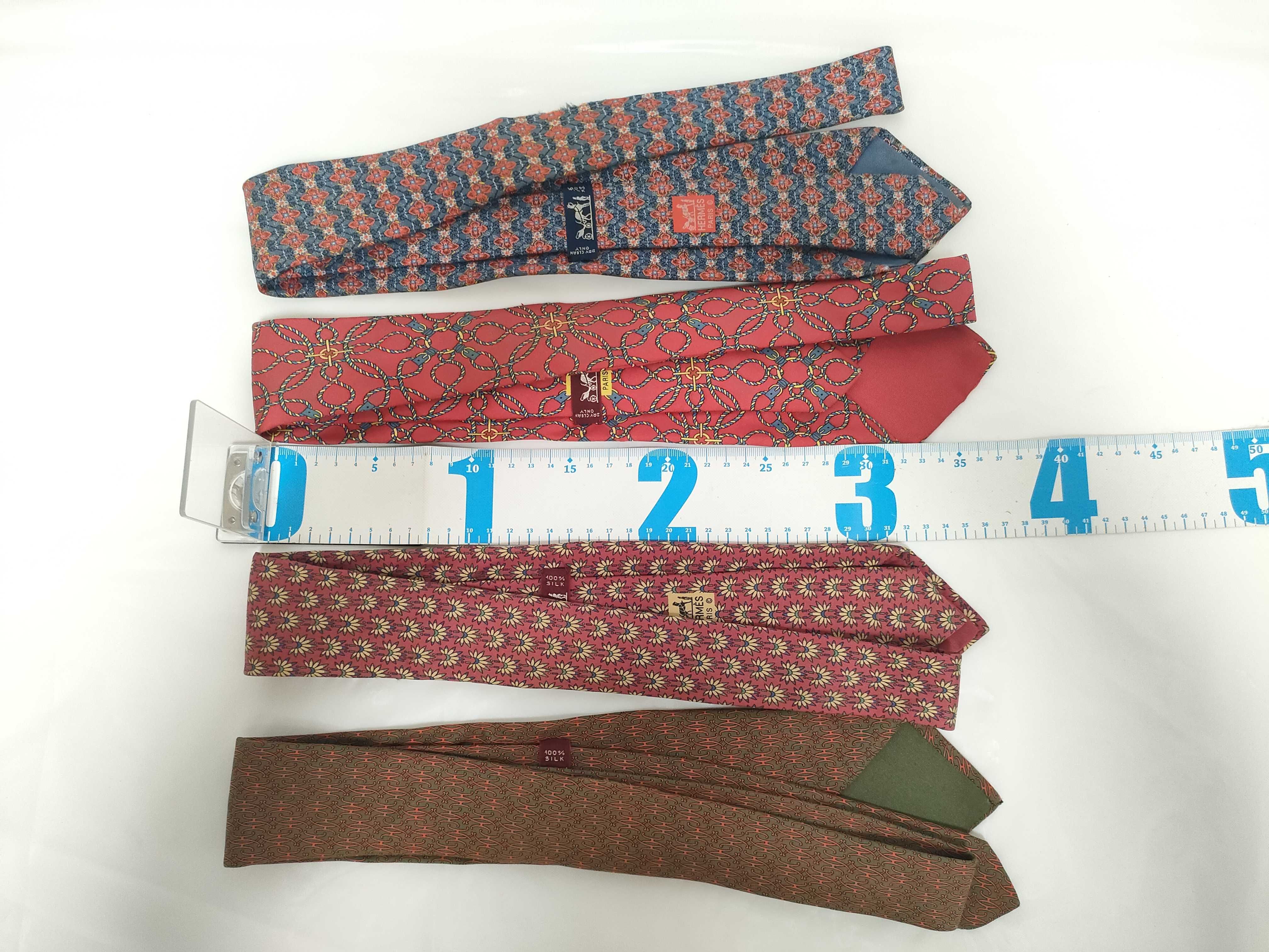A Collection of Hermes Patterned Silk Neck Ties