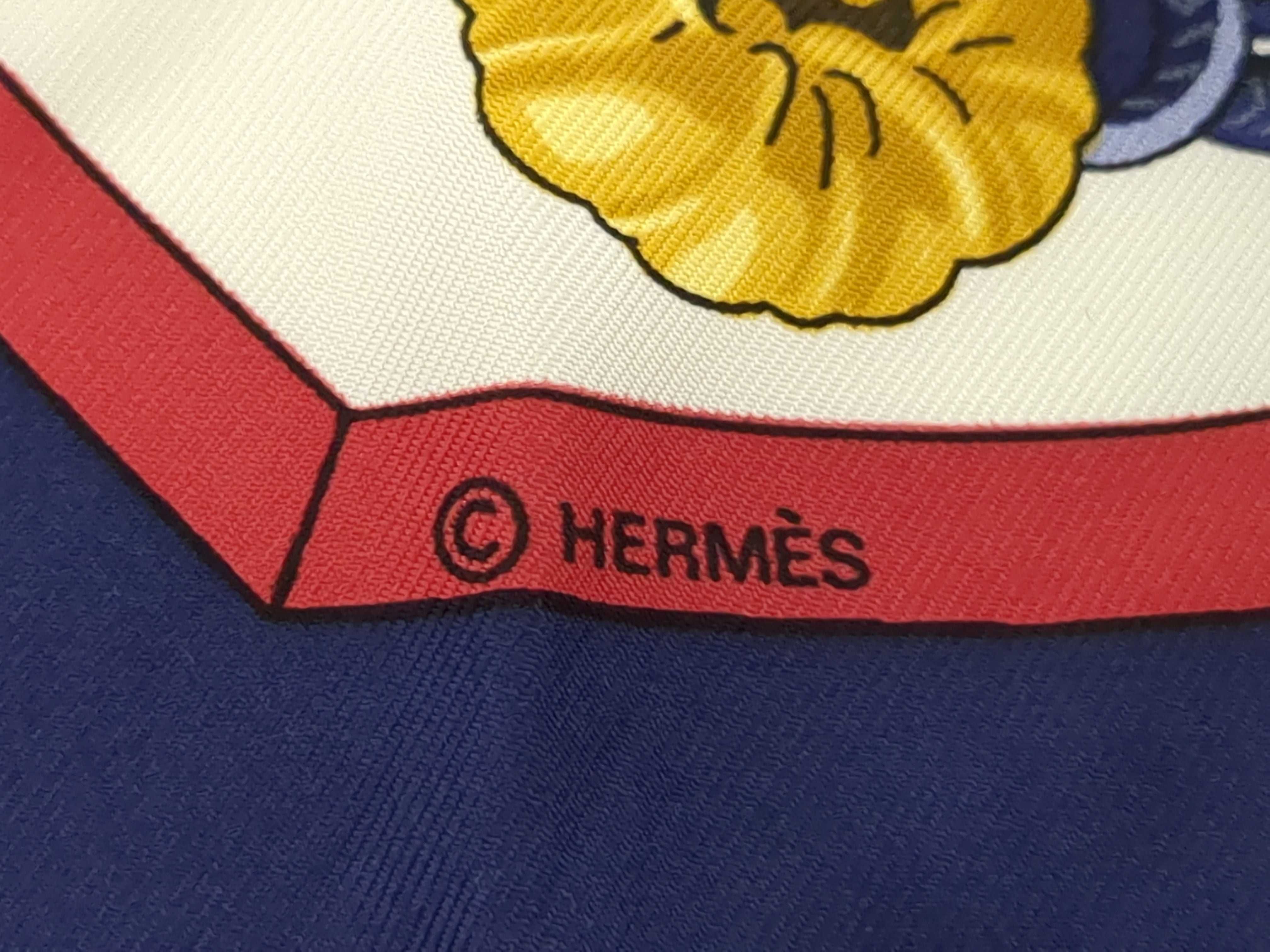 Vintage Hermes Reveries Japonaises (Japanese Reveries) Silk Carre 90