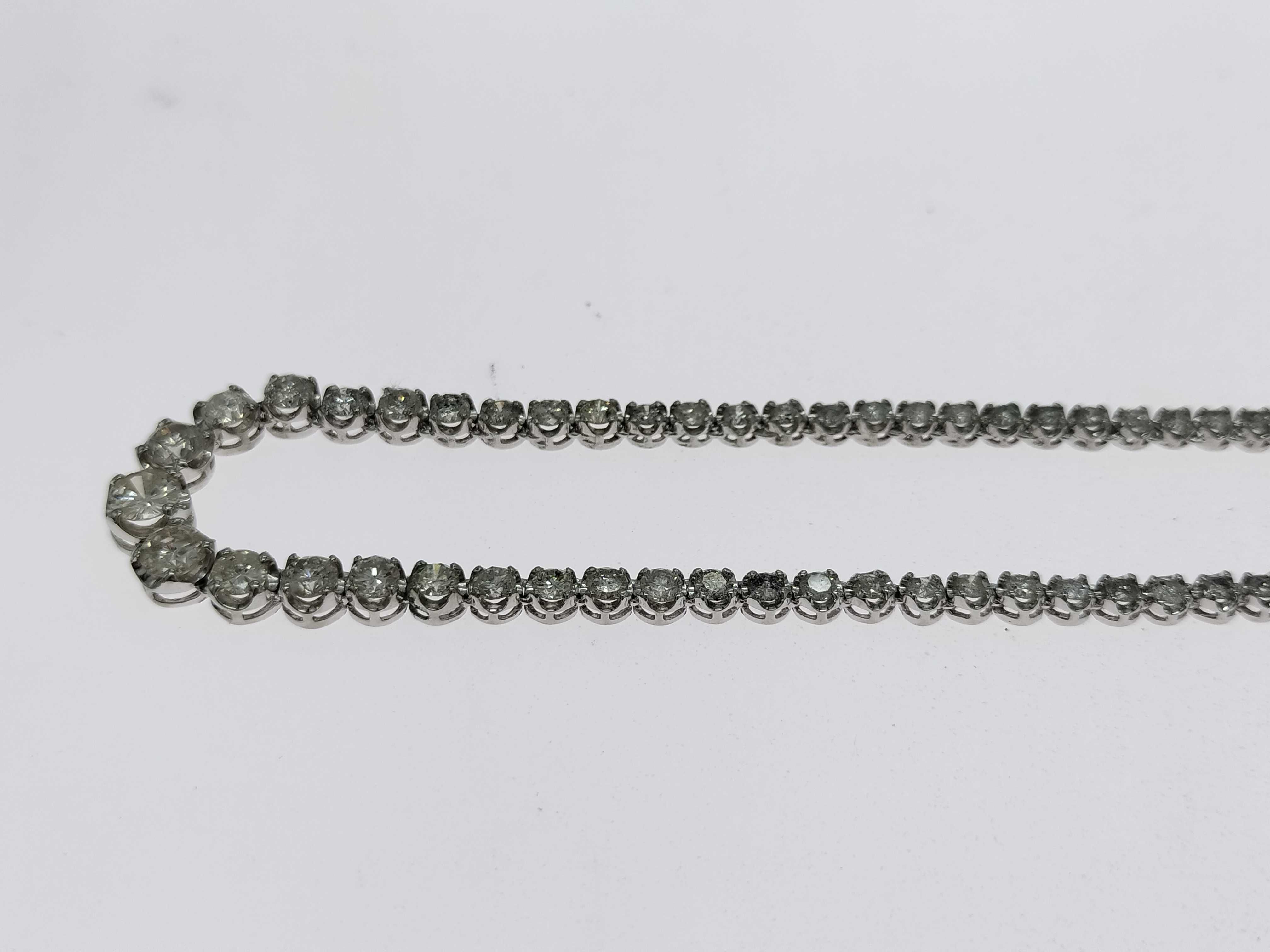 10.00ctw Natural Diamond Pt850 Graduated Line Necklace