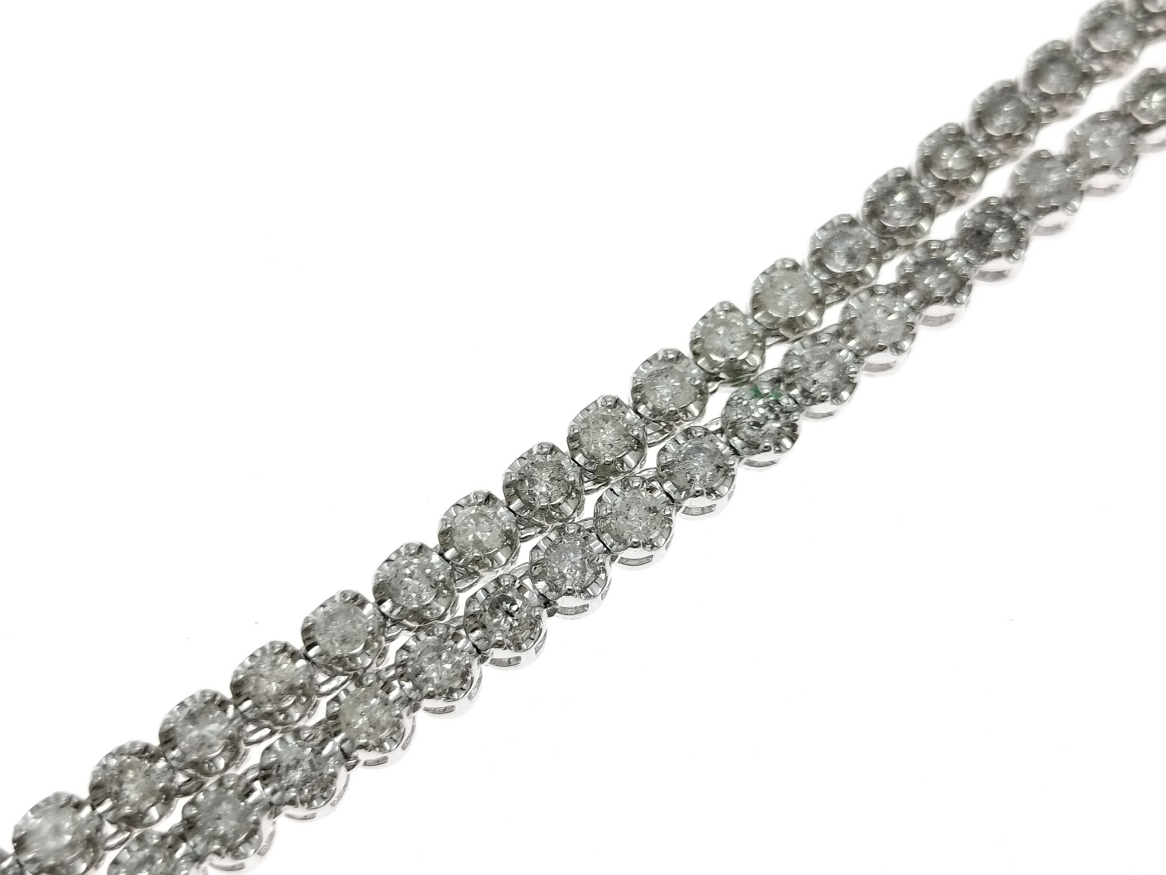 10.00ctw Natural Diamond Pt850 Graduated Line Necklace