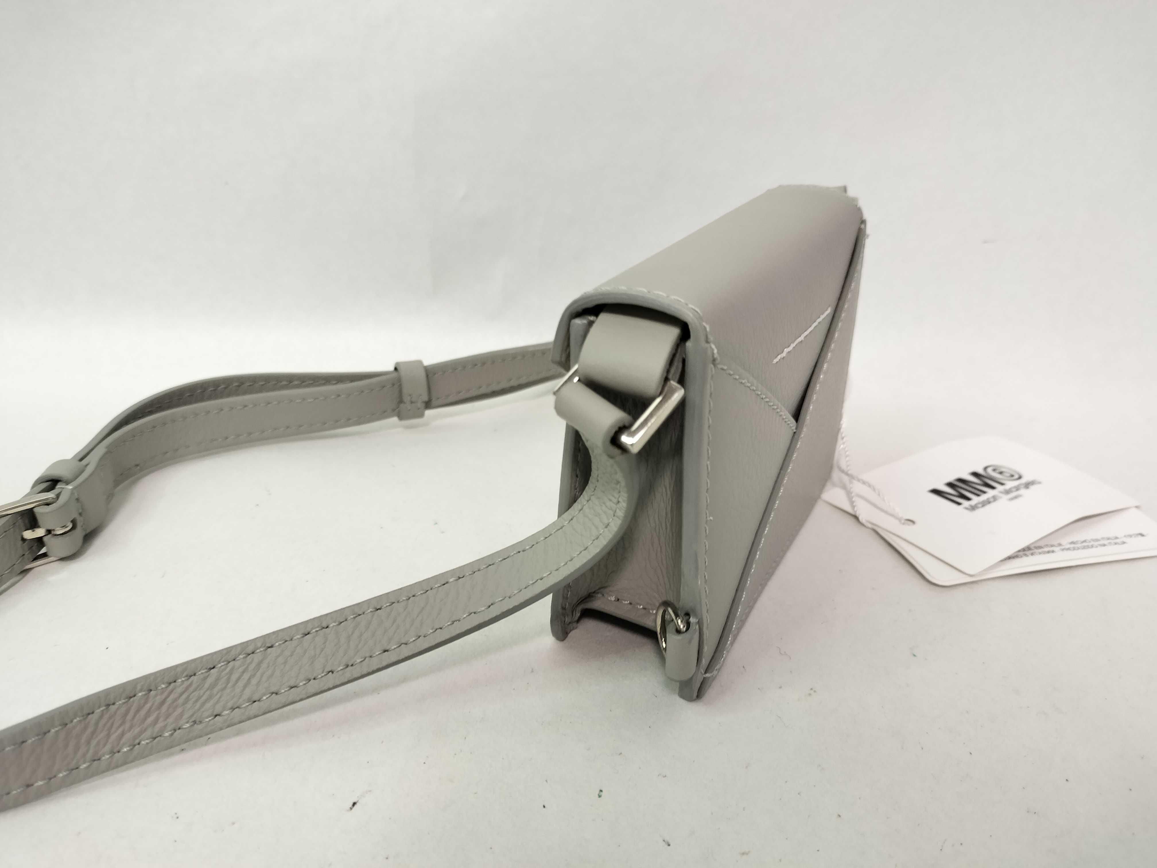 Brand New Maison Margiela Gray Leather Crossbody Bag MM6