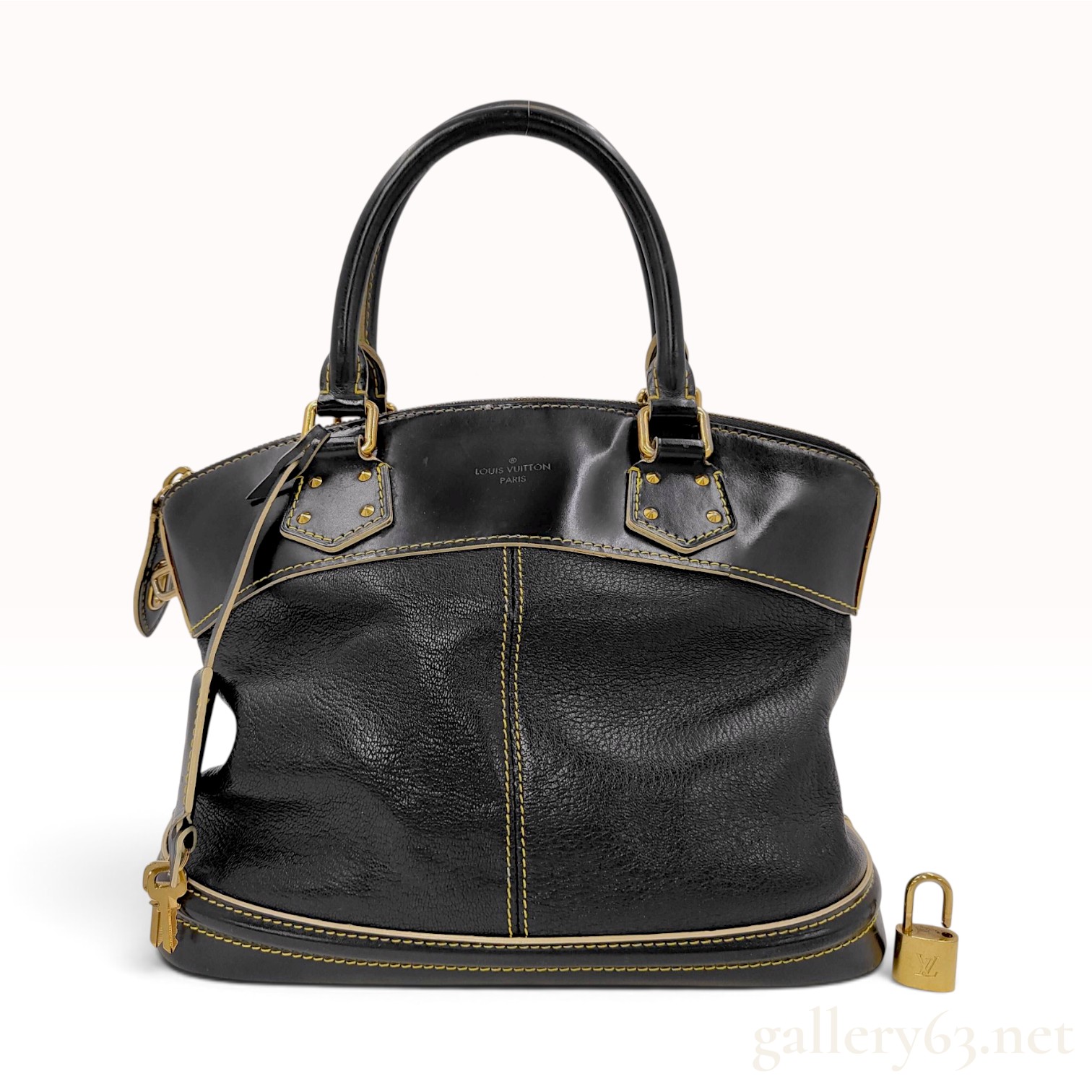 Louis Vuitton L'Epanoui PM Black Suhali Leather Tote Bag with Padlock