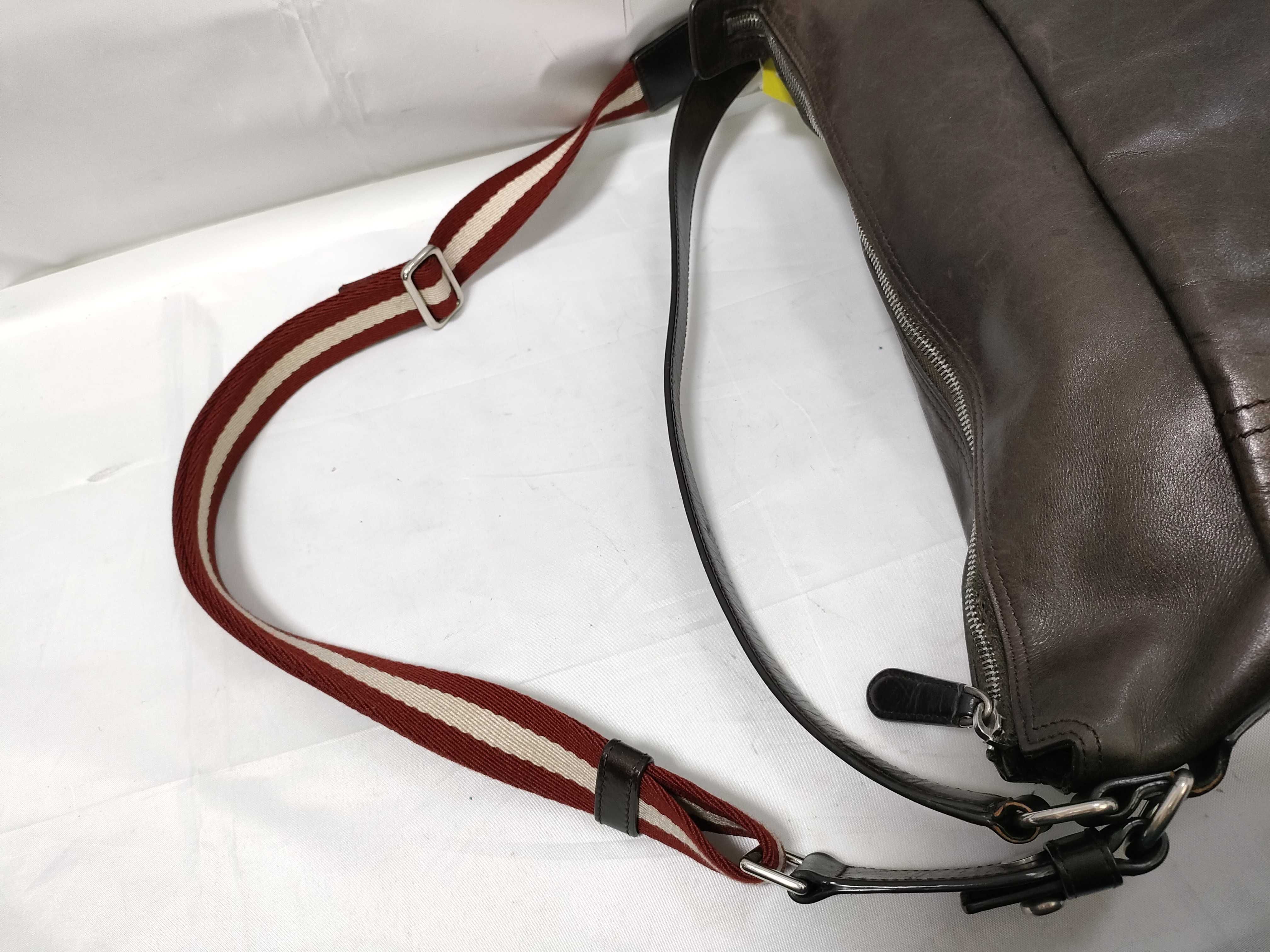 Bally Dark Brown Leather 2-Way Shoulder Bag with Retail Tag