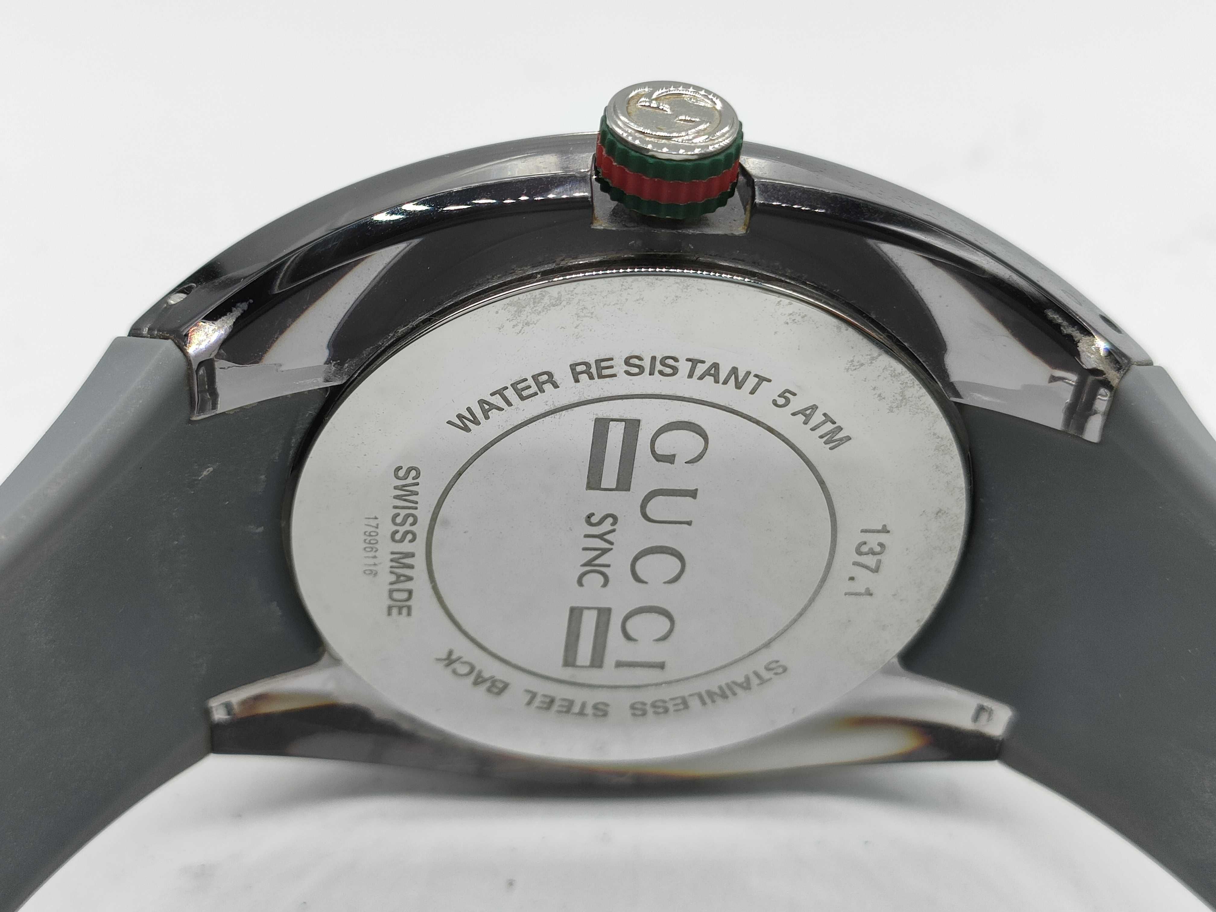 Gucci Sync Gray Resin and Stainless Steel Wristwatch 44mm