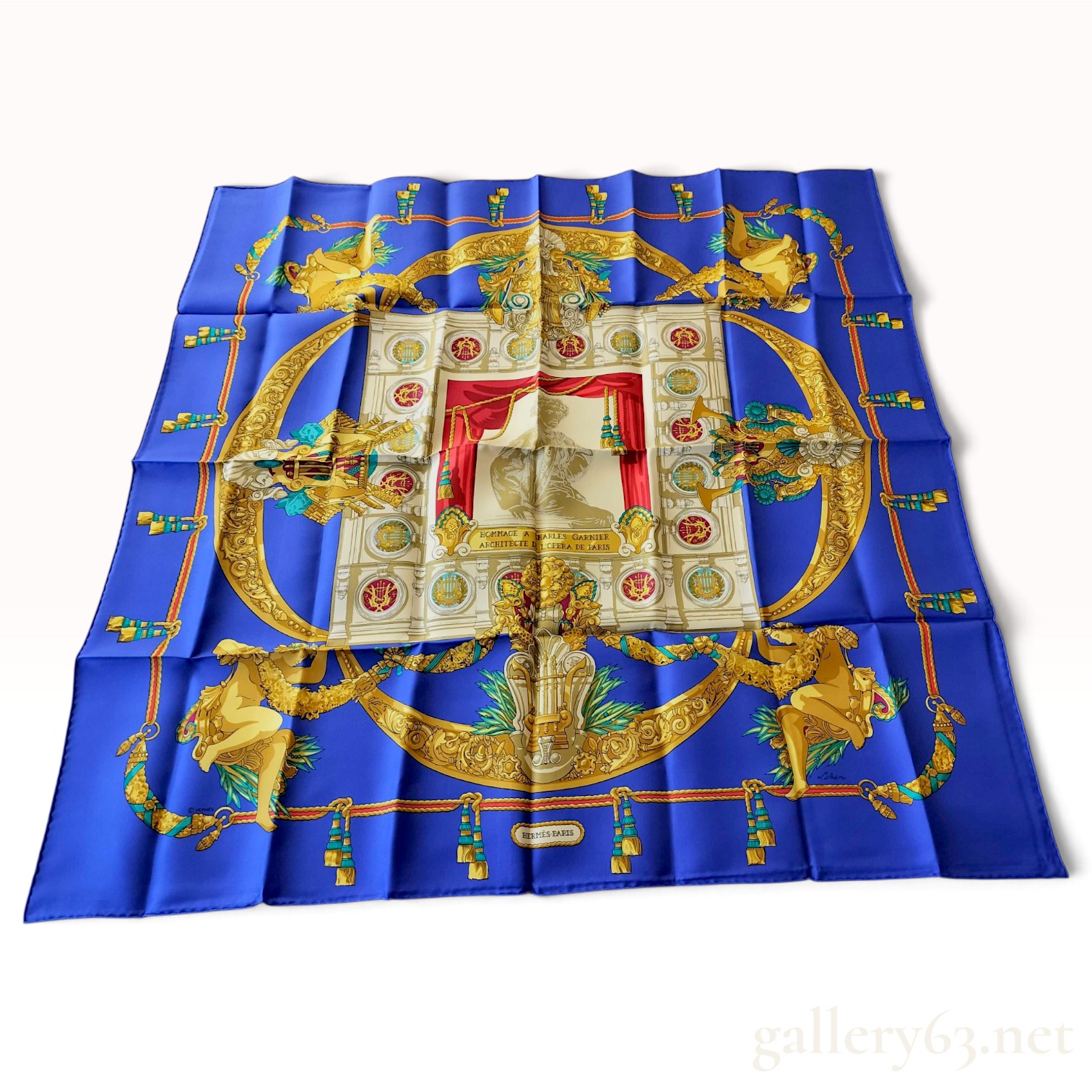 Vintage Hermes Hommage a Charles Garnier Silk Carre 90