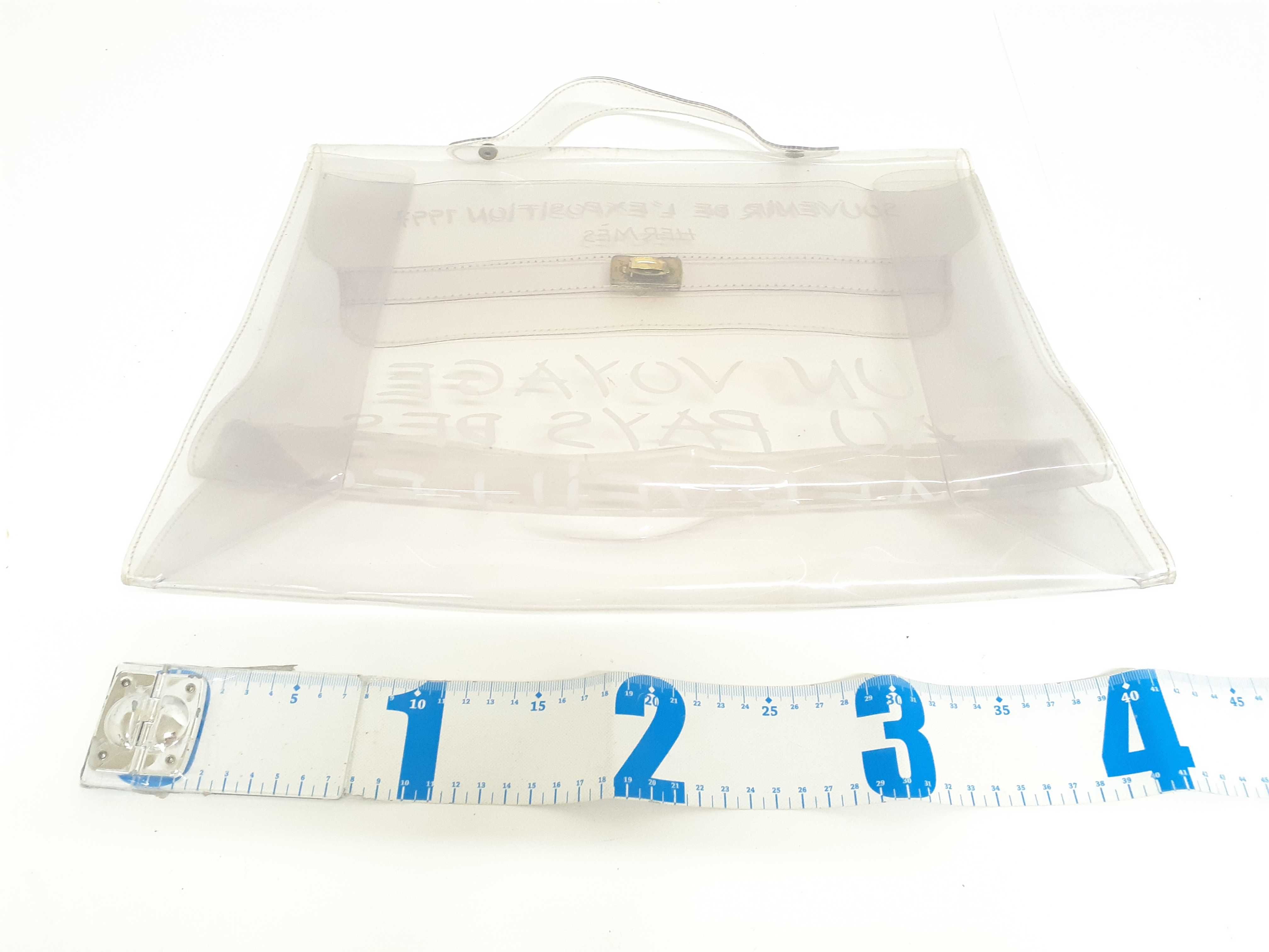 Vintage Hermes Souvenir de l'Exposition 1997 Clear Vinyl Kelly 40 Handbag