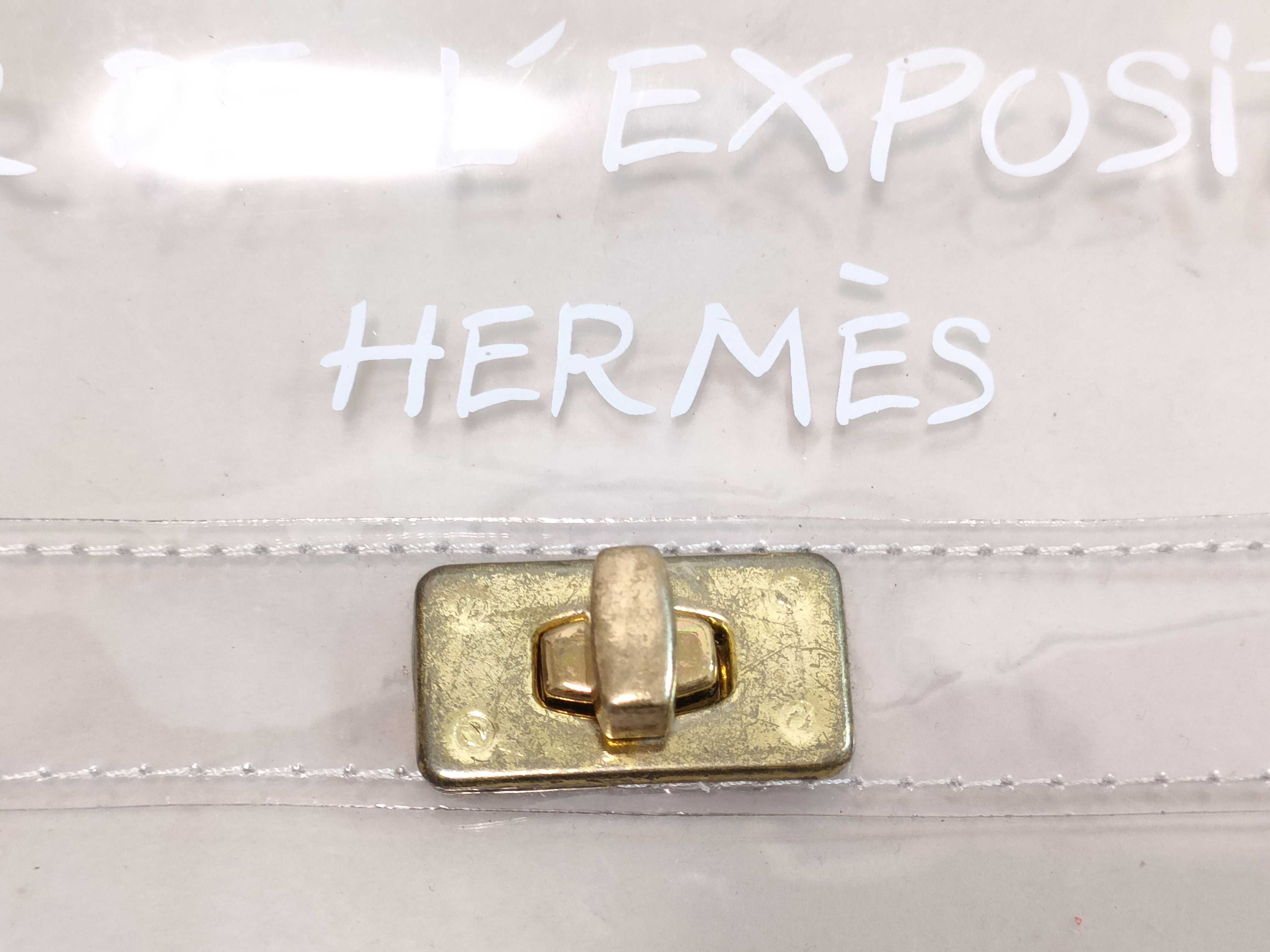 Vintage Hermes Souvenir de l'Exposition 1997 Clear Vinyl Kelly 40 Handbag