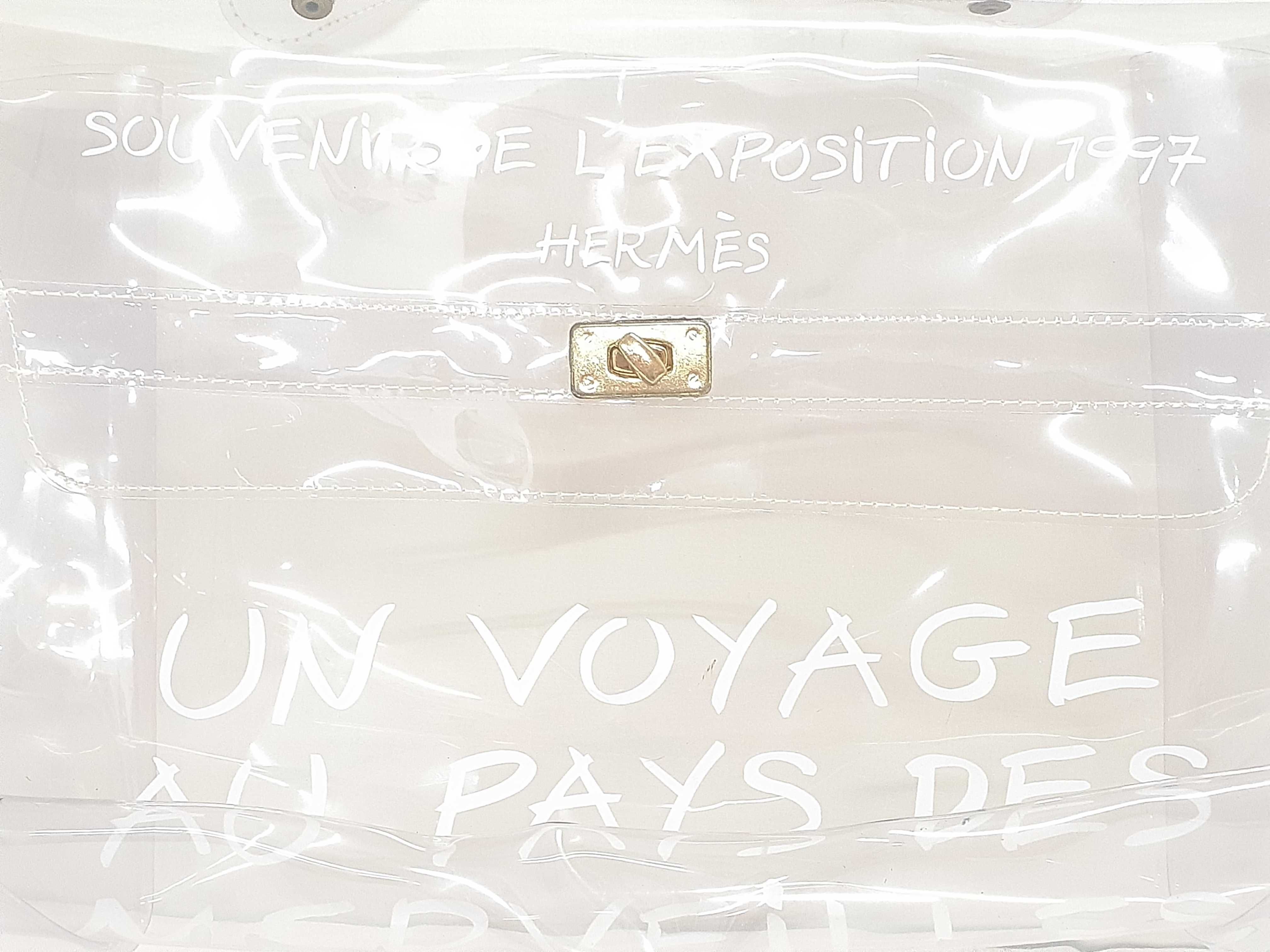 Vintage Hermes Souvenir de l'Exposition 1997 Clear Vinyl Kelly 40 Handbag