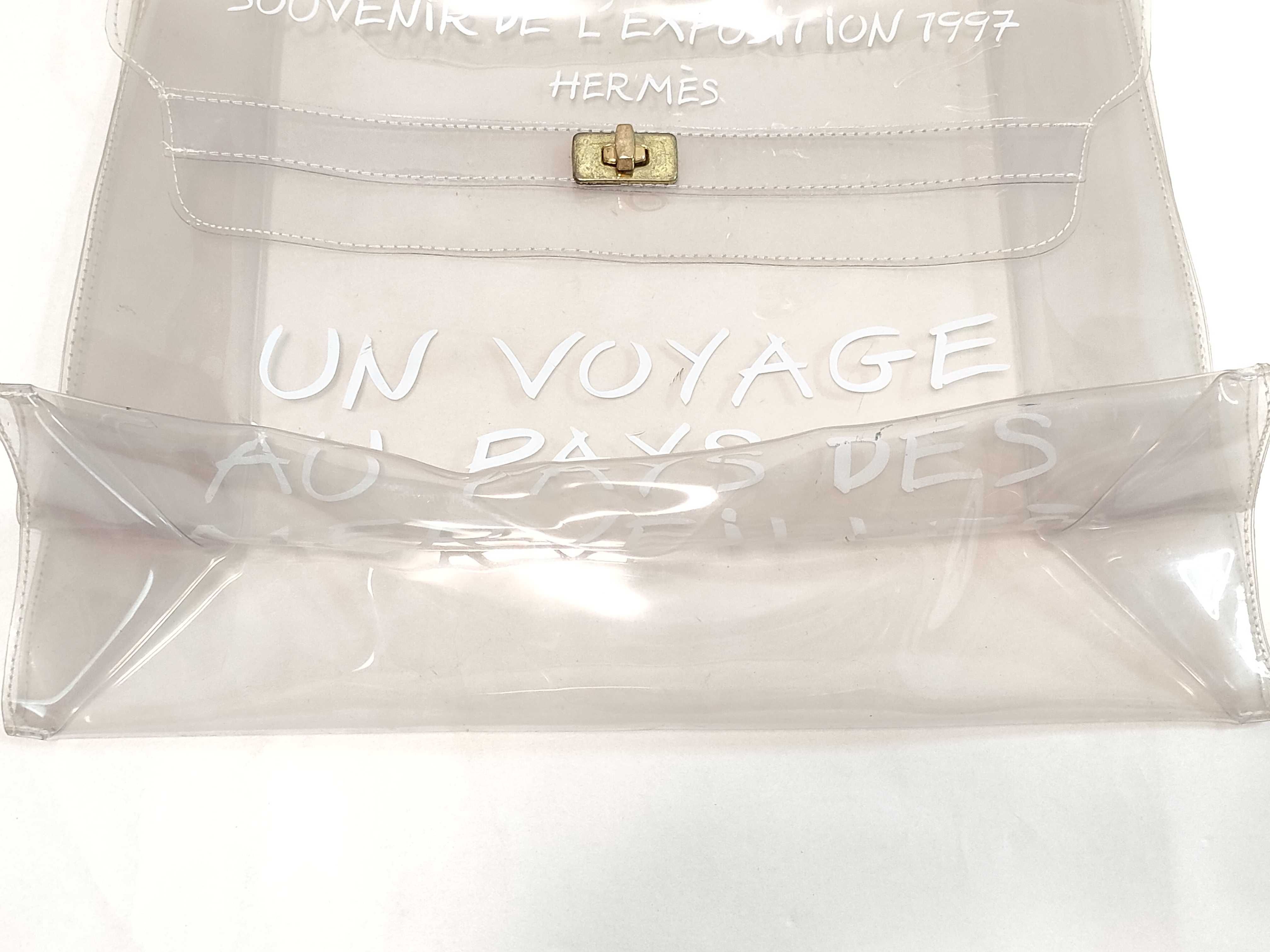 Vintage Hermes Souvenir de l'Exposition 1997 Clear Vinyl Kelly 40 Handbag