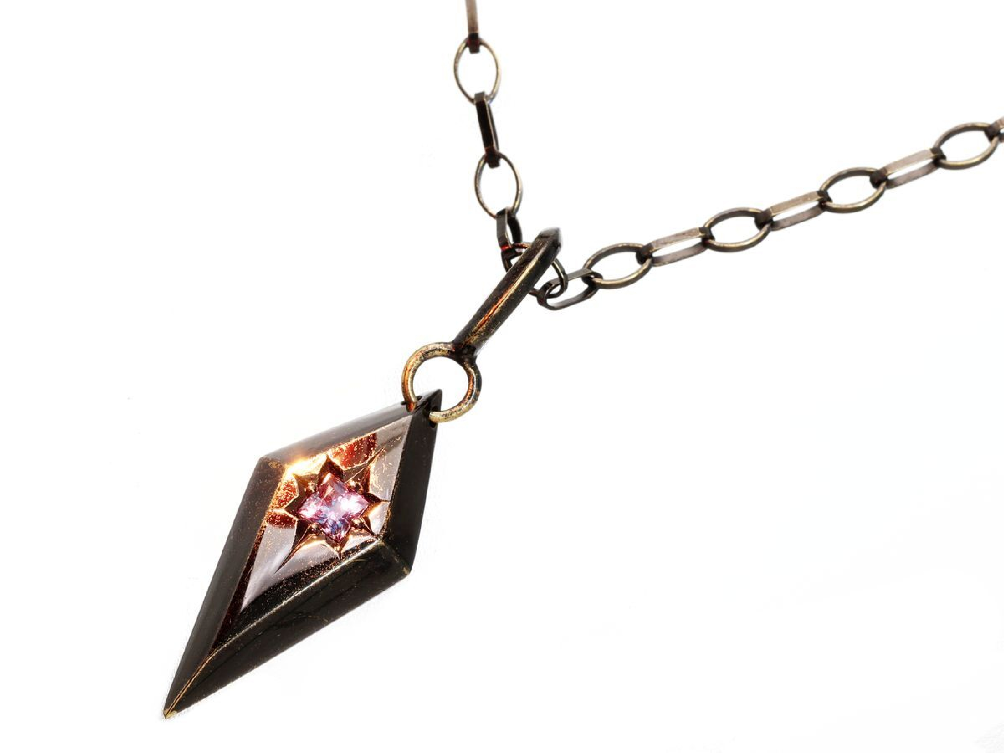 An 18K Gold Color-Change Alexandrite Pendant with 10K Gold Necklace and Memo