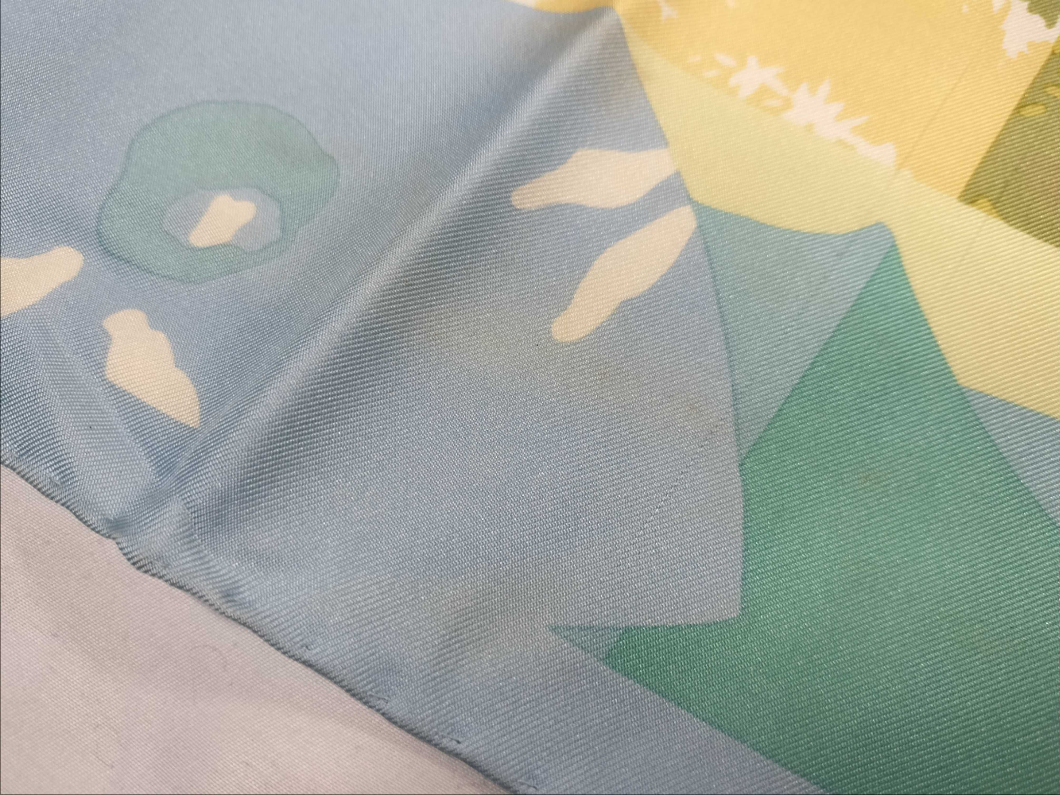 Vintage Salvatore Ferragamo Wildlife Collage Print Blue Silk Scarf 90 cm with Box
