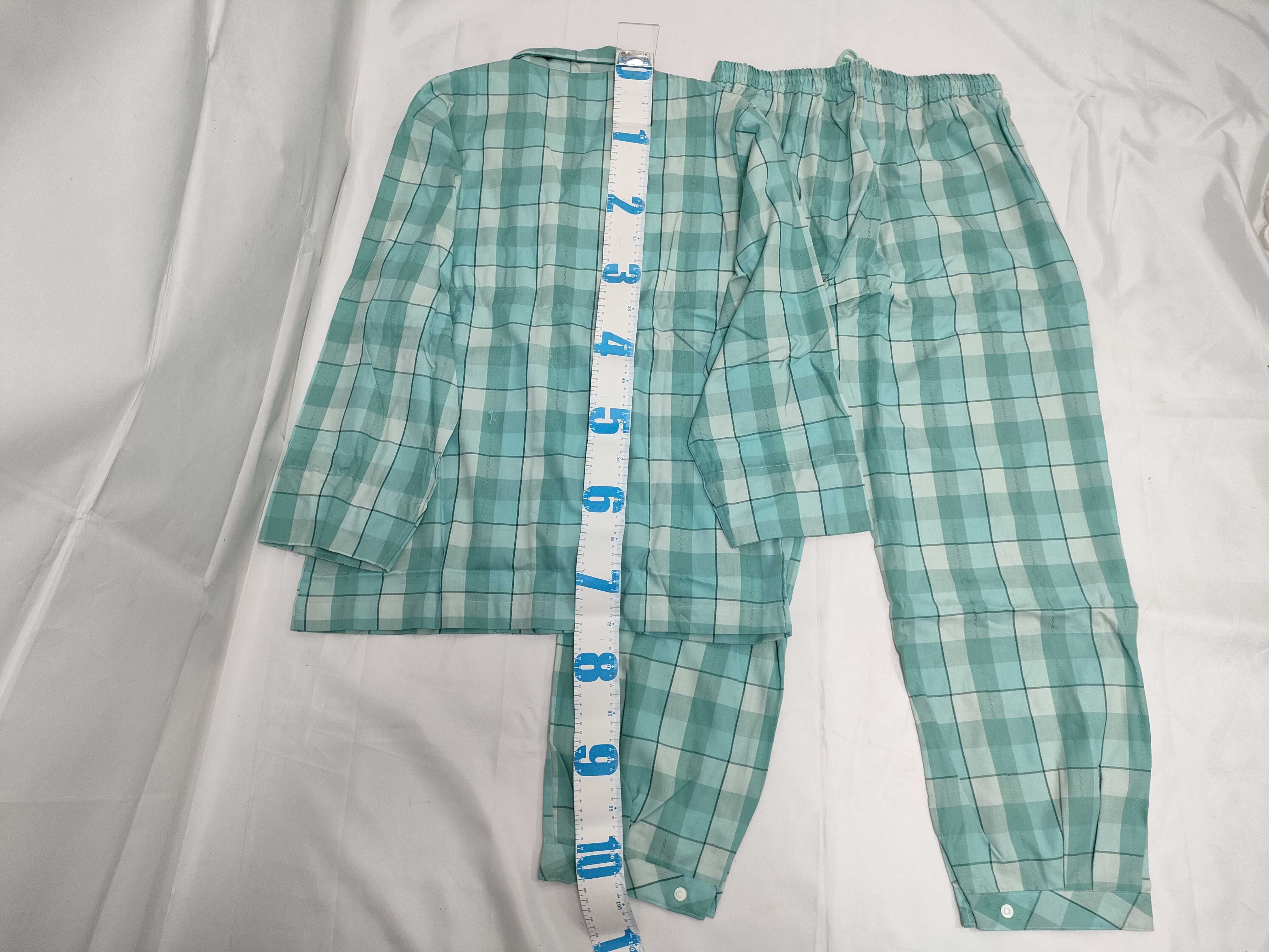 NWT Celine Mint Green Plaid Pajama Set Size Large with Packaging