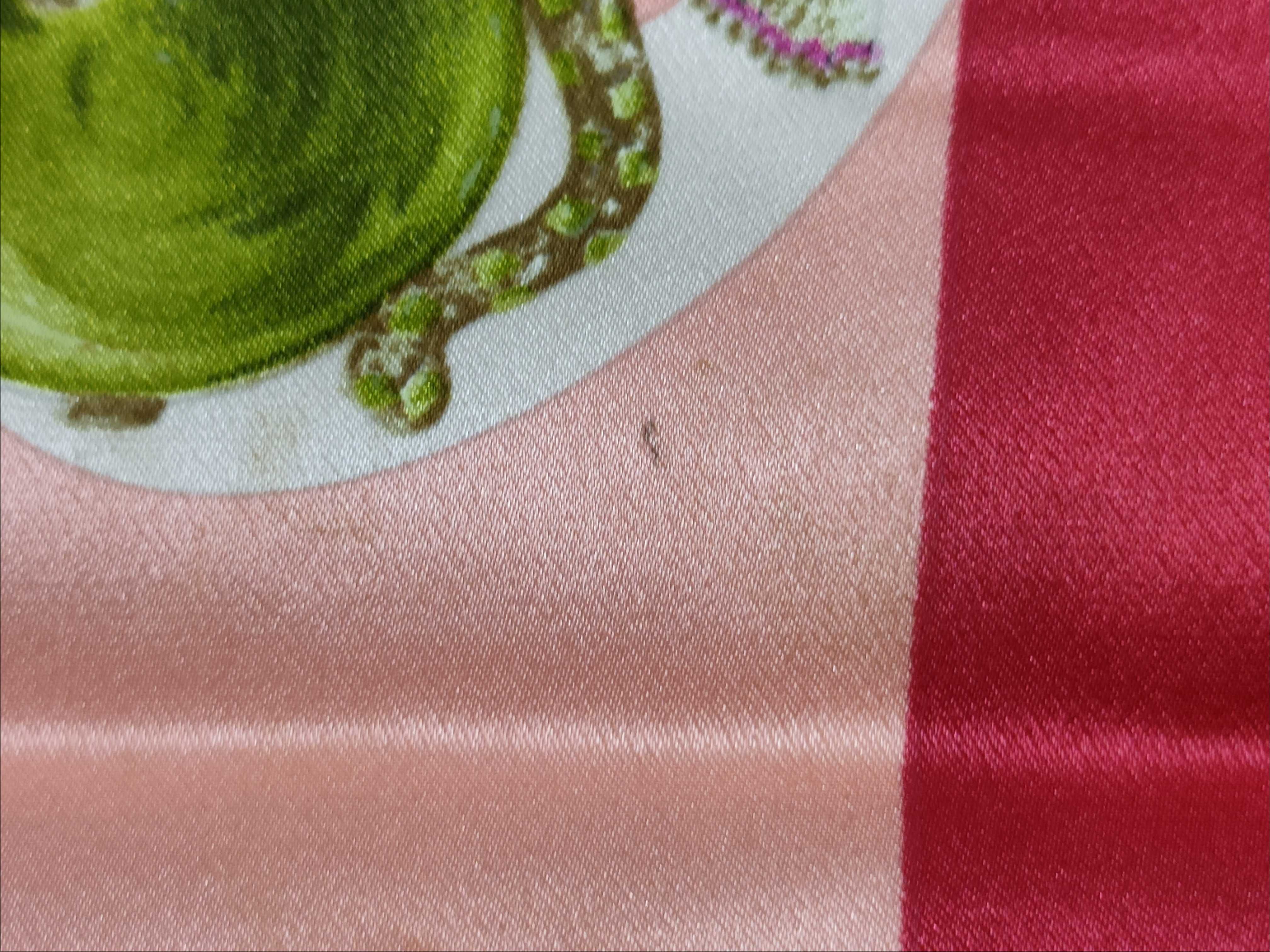 Vintage Cartier Menagerie Panther and Cockatoo Motif Coral Silk Scarf 68 cm
