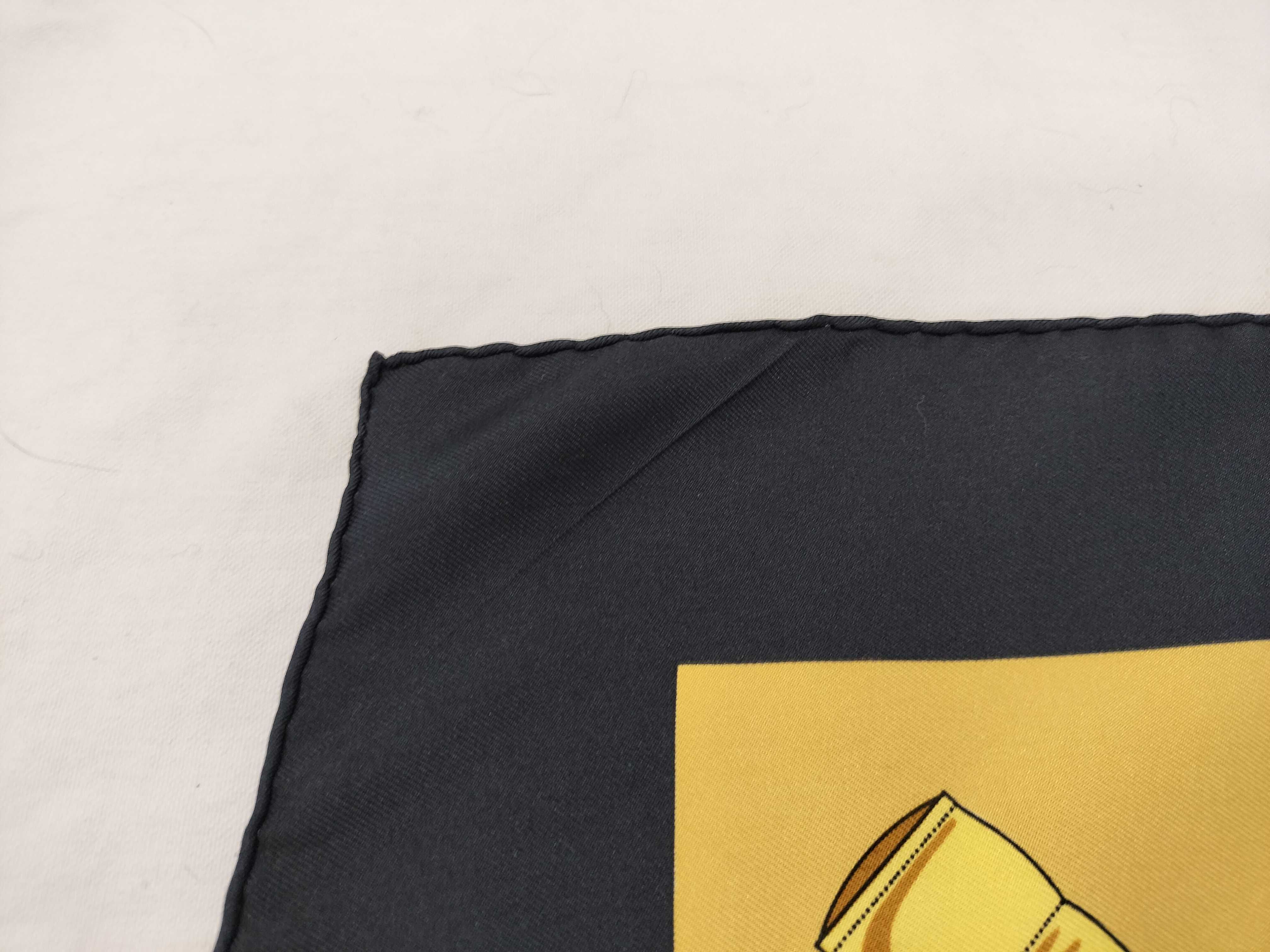 Hermes Grand Apparat Silk Carre 90 in Gold and Black
