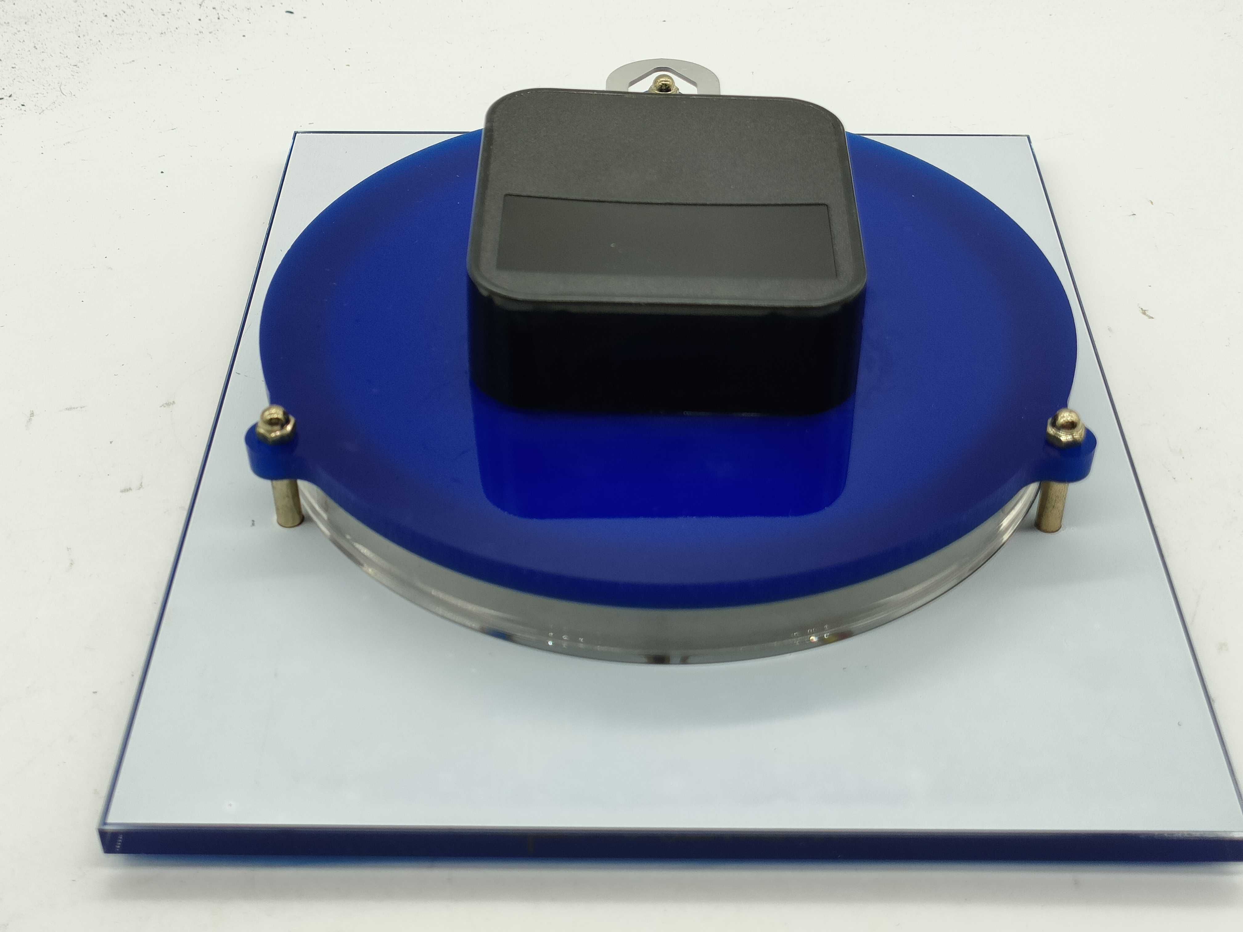 Corum Admiral's Cup Blue Acrylic Desk and Wall Clock with Stand