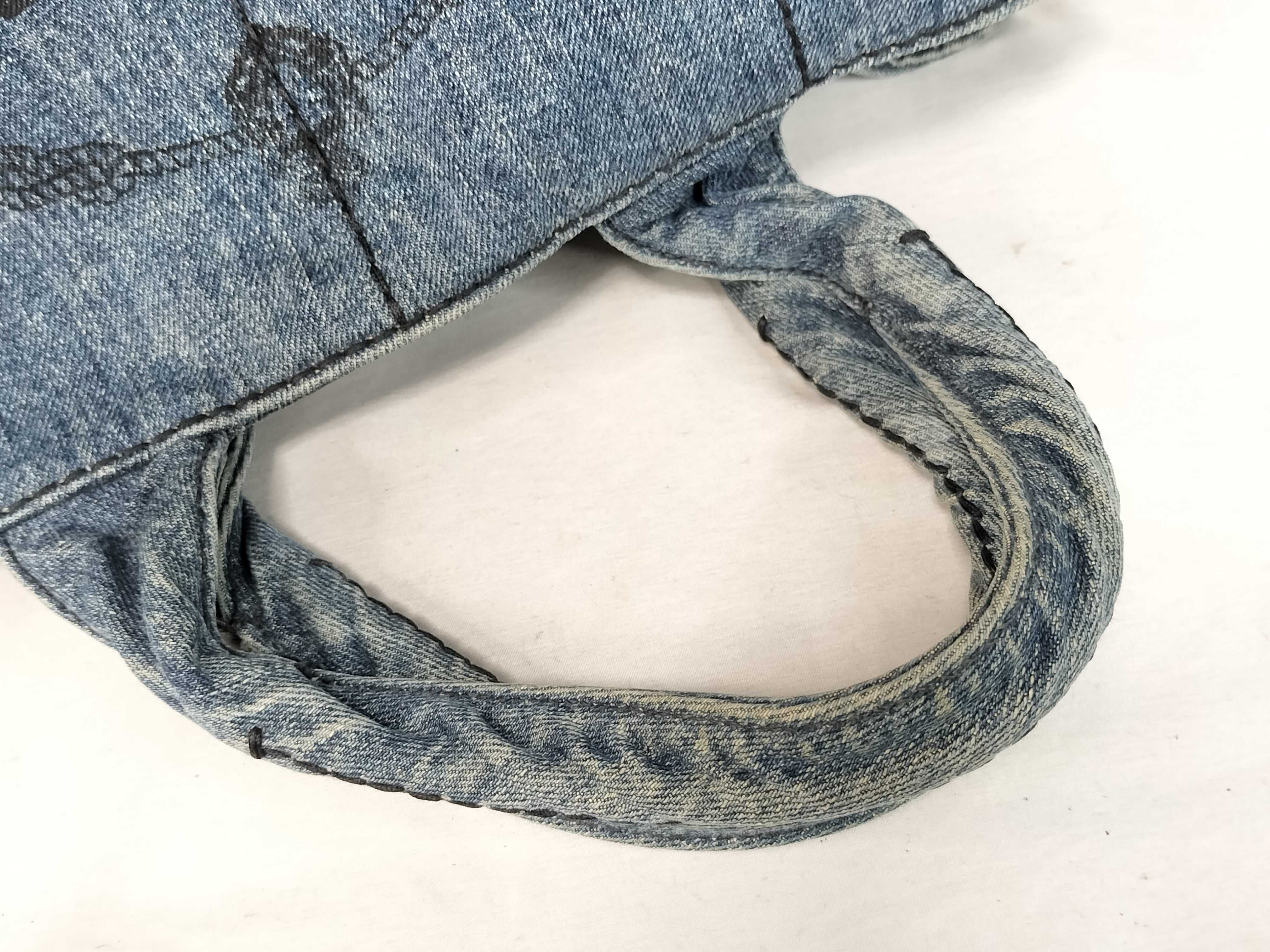 Prada Canapa Light Blue Denim Tote Bag