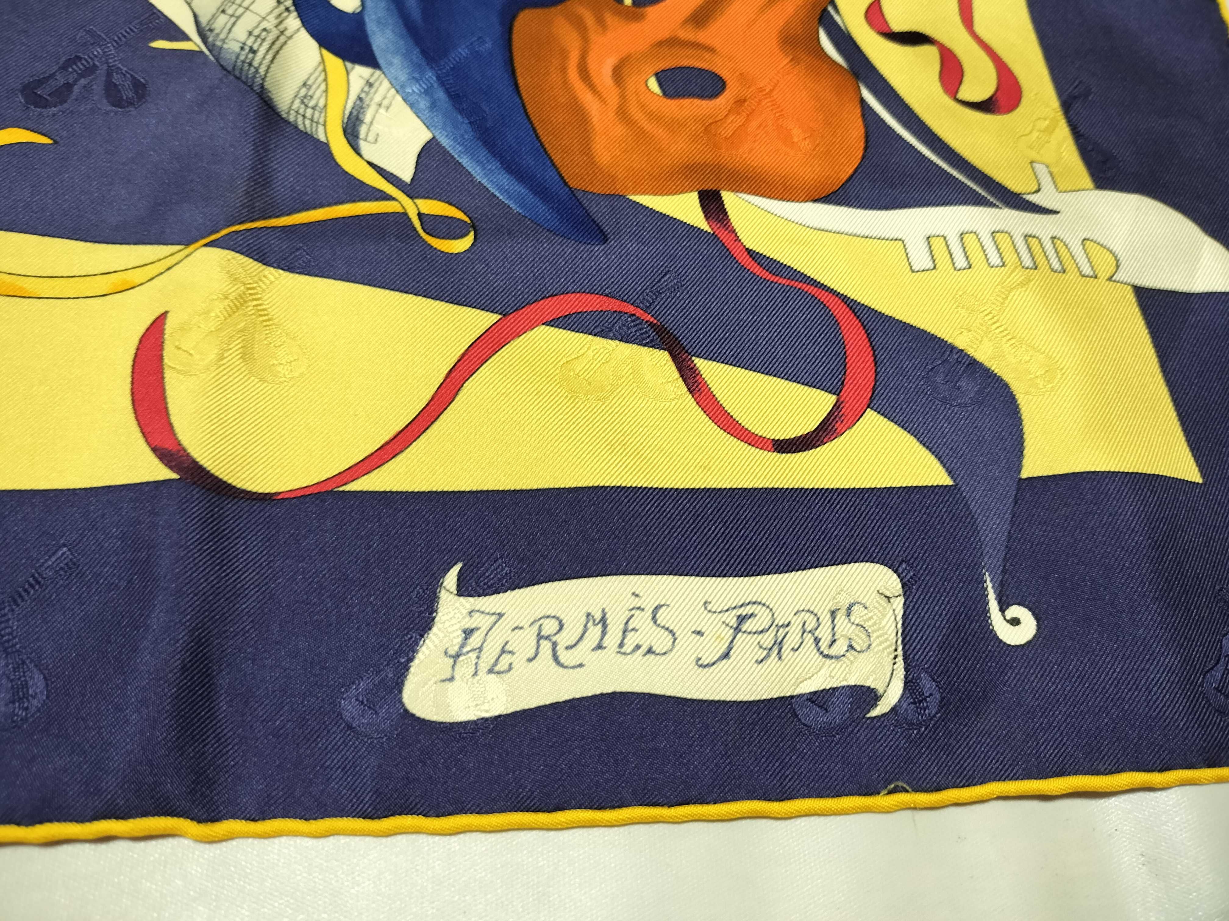 Vintage Hermes Le Carnaval de Venise (The Carnival of Venice) Silk Carre 90