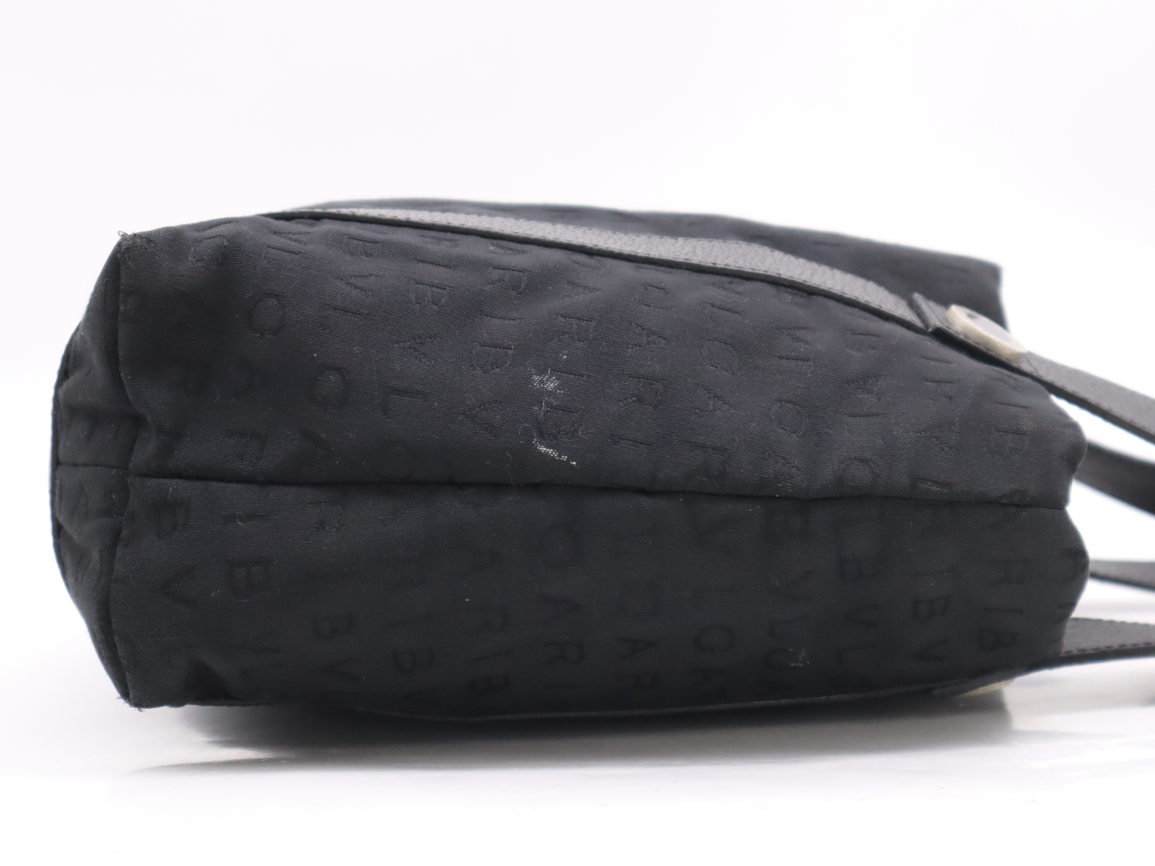 Vintage Bvlgari Logomania Black Canvas and Leather Tote Bag
