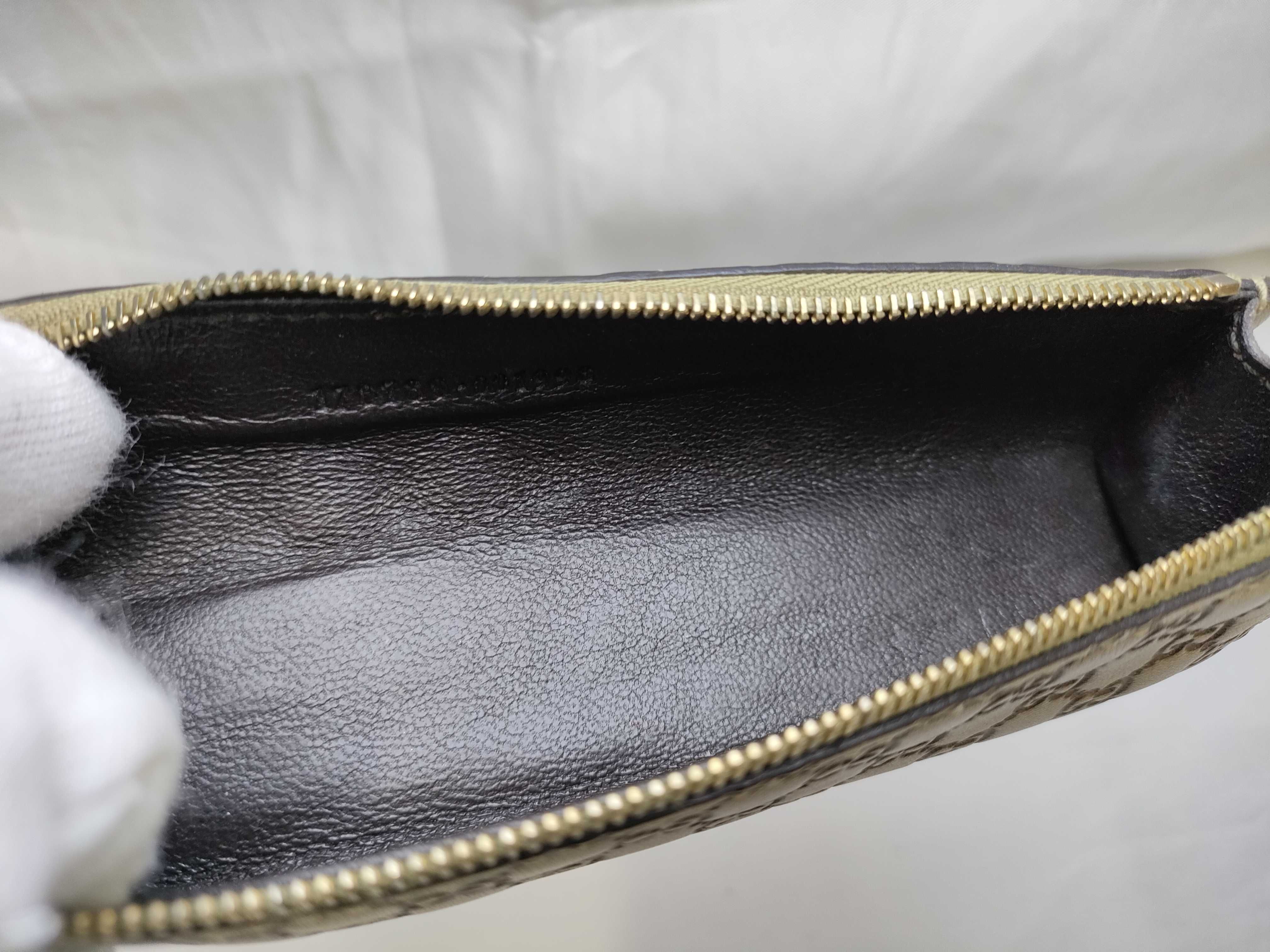Gucci Guccissima Champagne Gold Metallic Leather Pencil Case