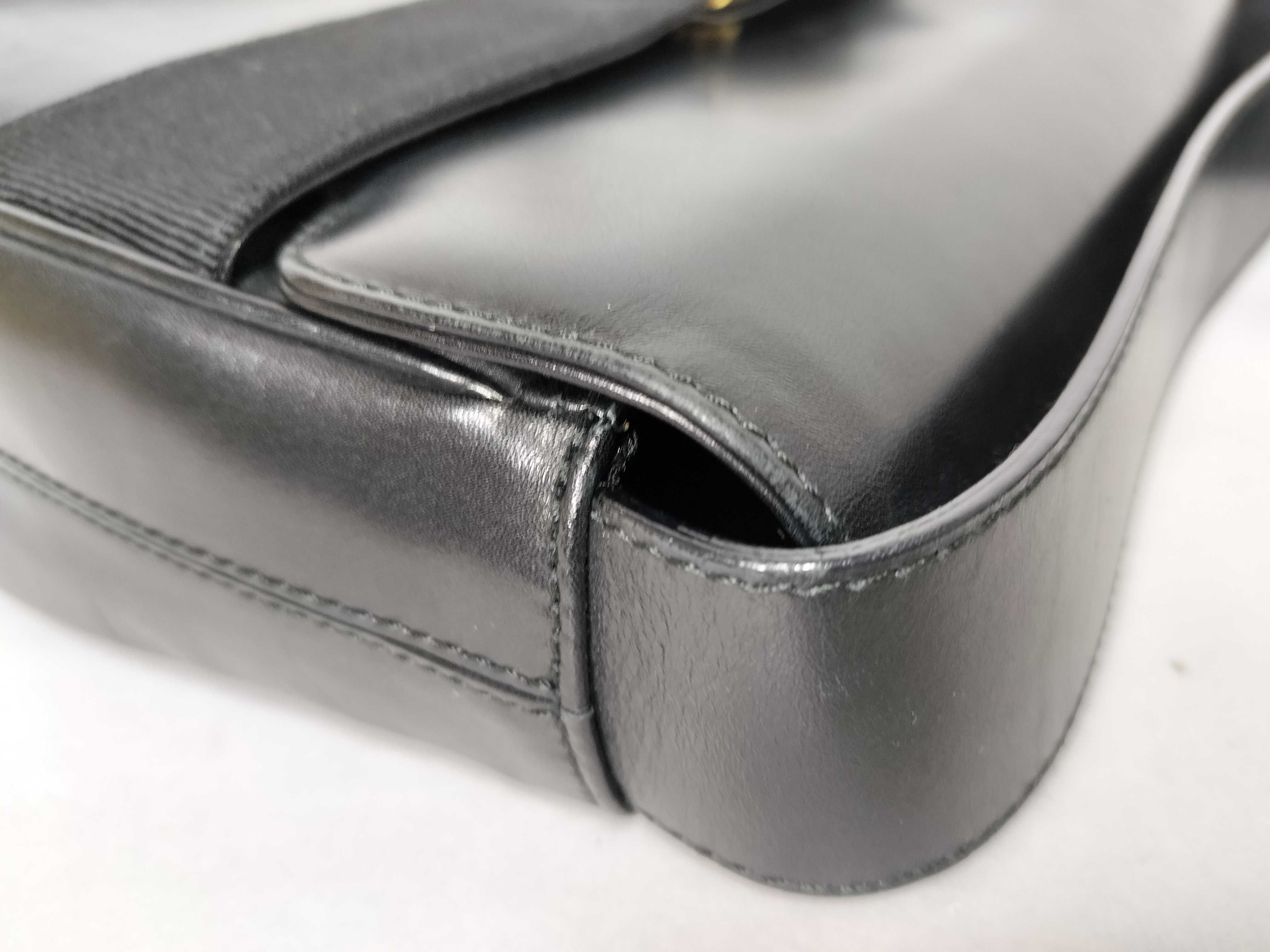 Vintage Salvatore Ferragamo Vara Bow Black Leather Shoulder Bag with Dust Bag