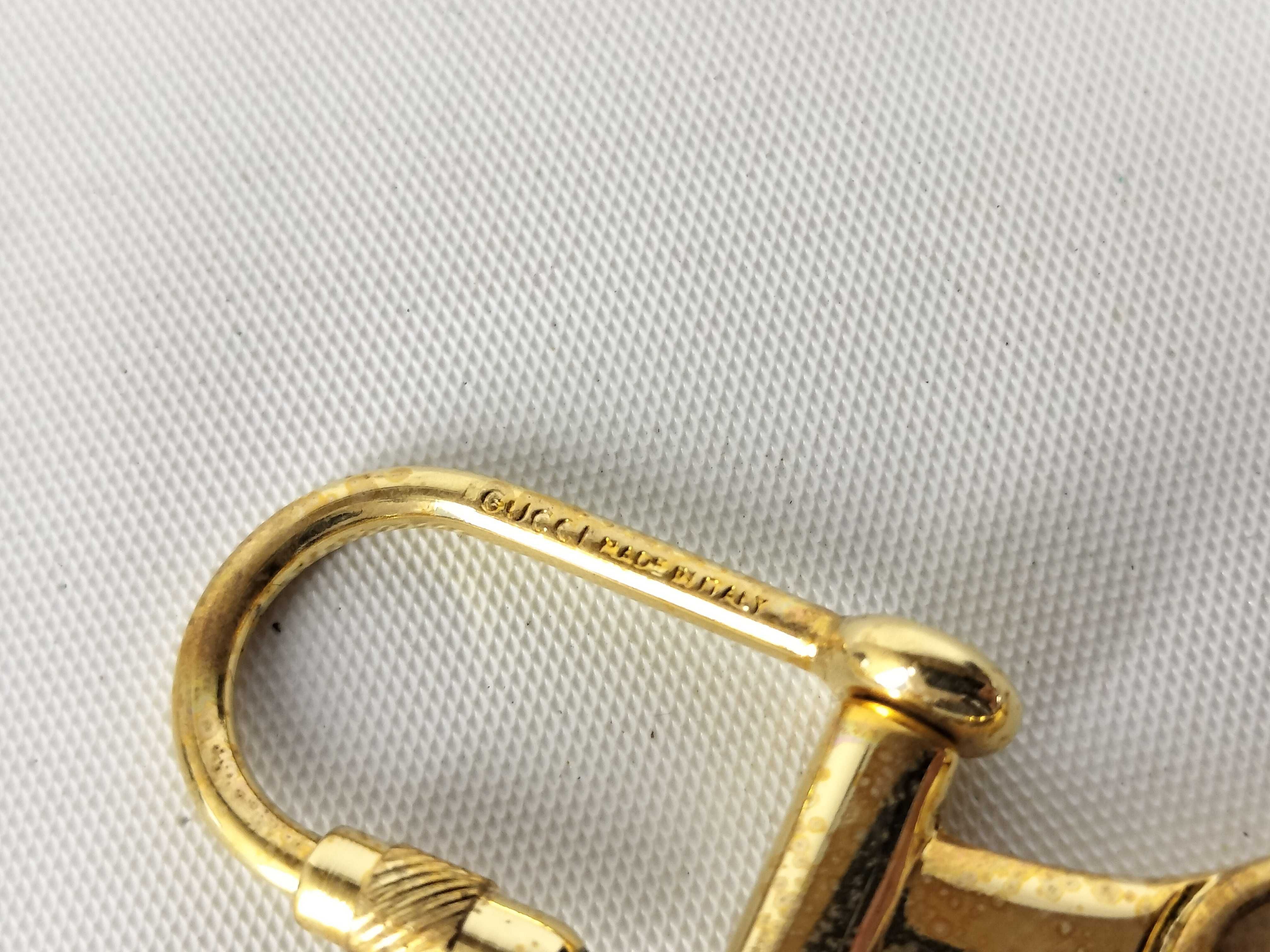 Two Vintage Gucci Interlocking G Metal Keychains with Box