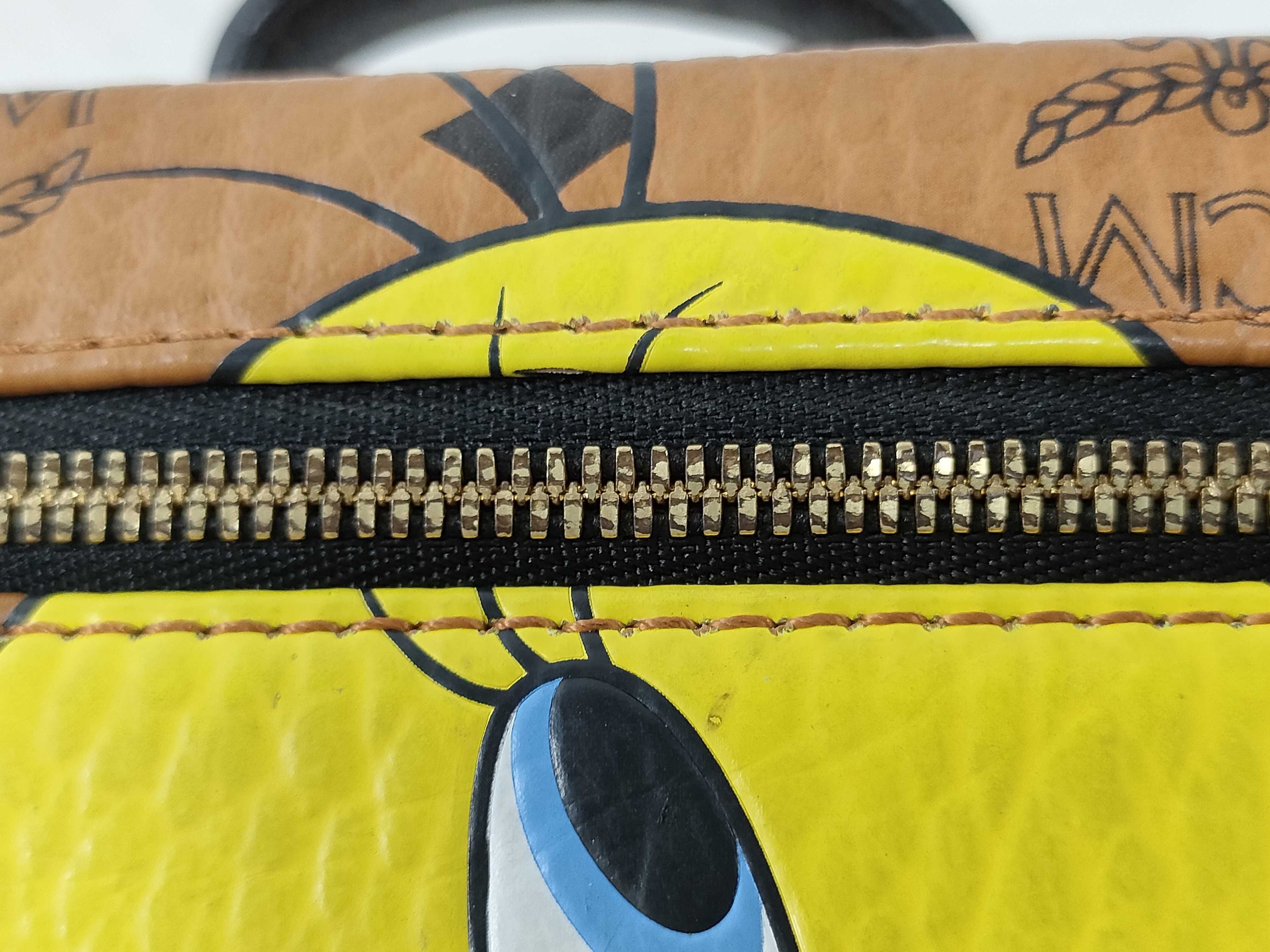 MCM X Looney Tunes Tweety Rockstar Cognac Visetos Coated Canvas Vanity Case