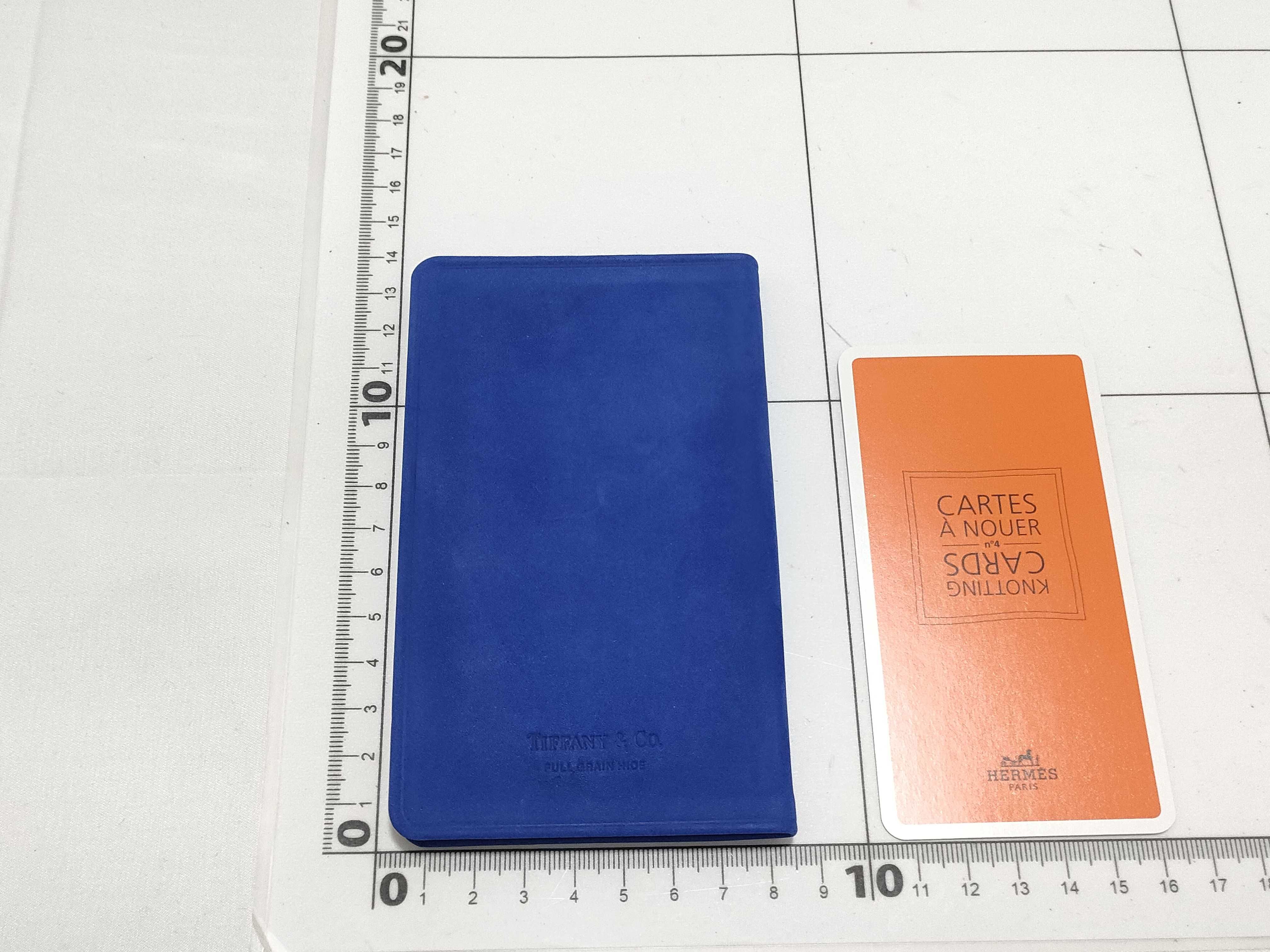 Tiffany & Co. Blue Suede Address Book and Hermes Knotting Cards with Boxes