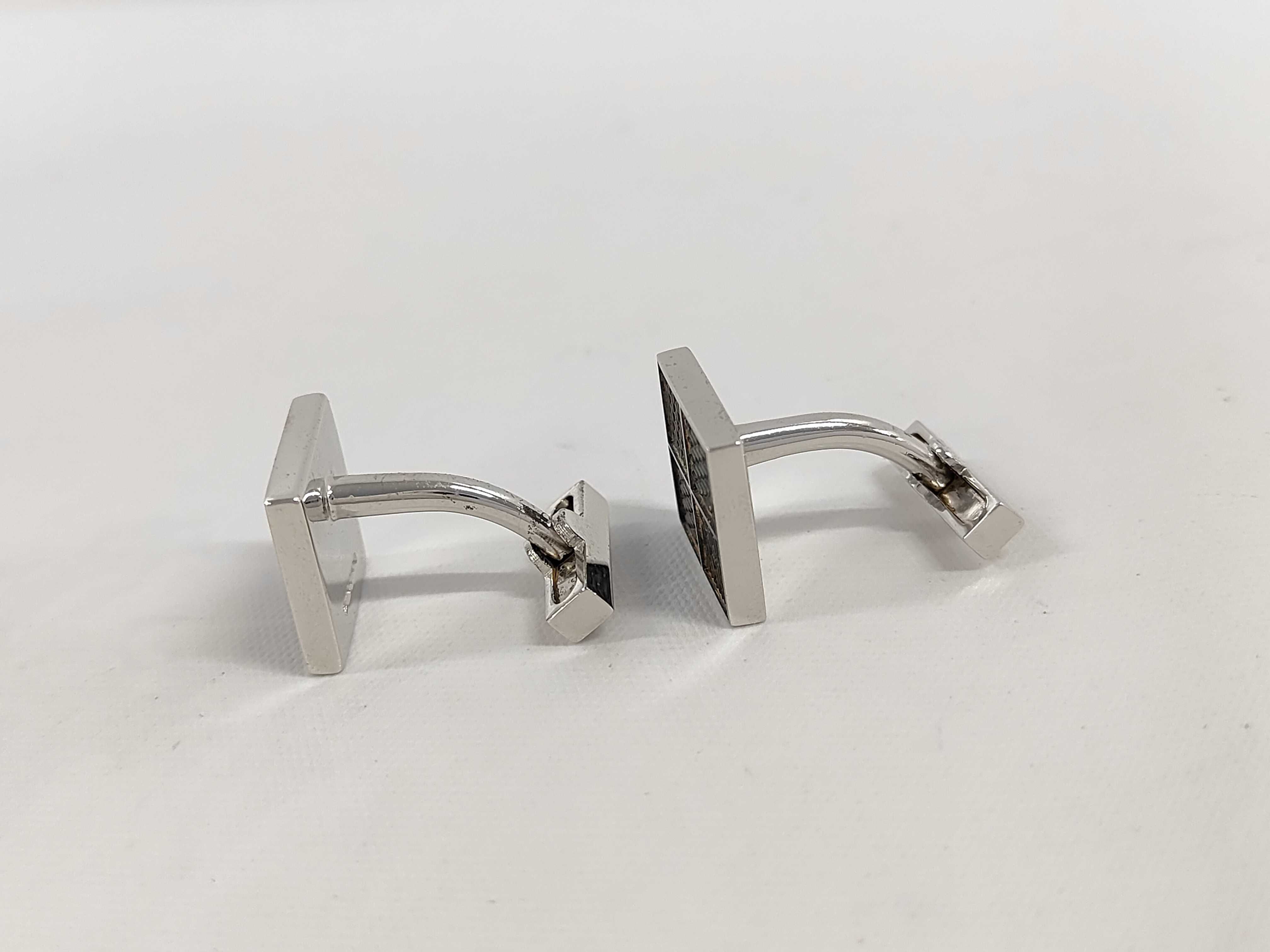 Louis Vuitton Damier 4 Sterling Silver Cufflinks with Case