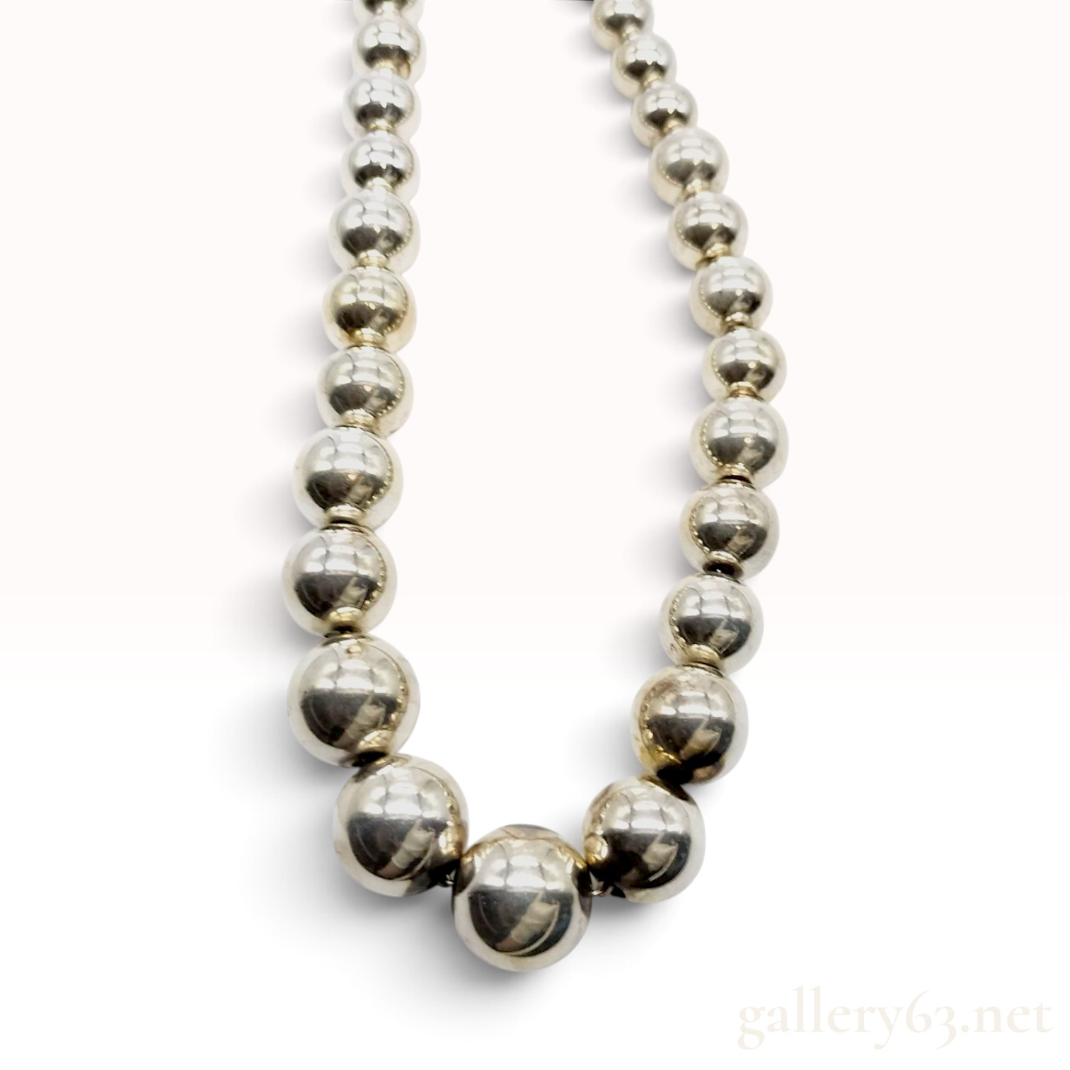 Vintage Tiffany & Co. HardWear Graduated Sterling Silver Bead Necklace
