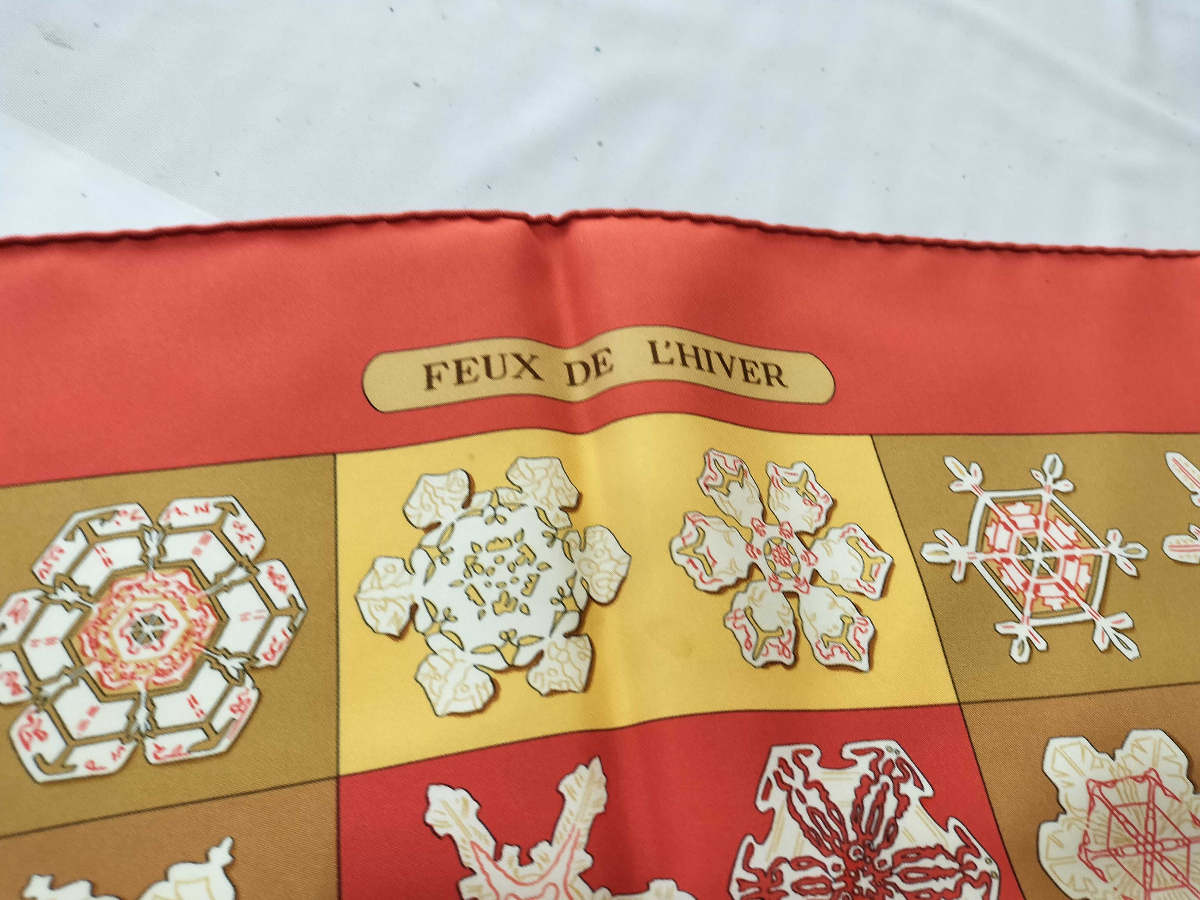 Vintage Hermes Feux de l'Hiver (Winter Fires) Silk Carre 90