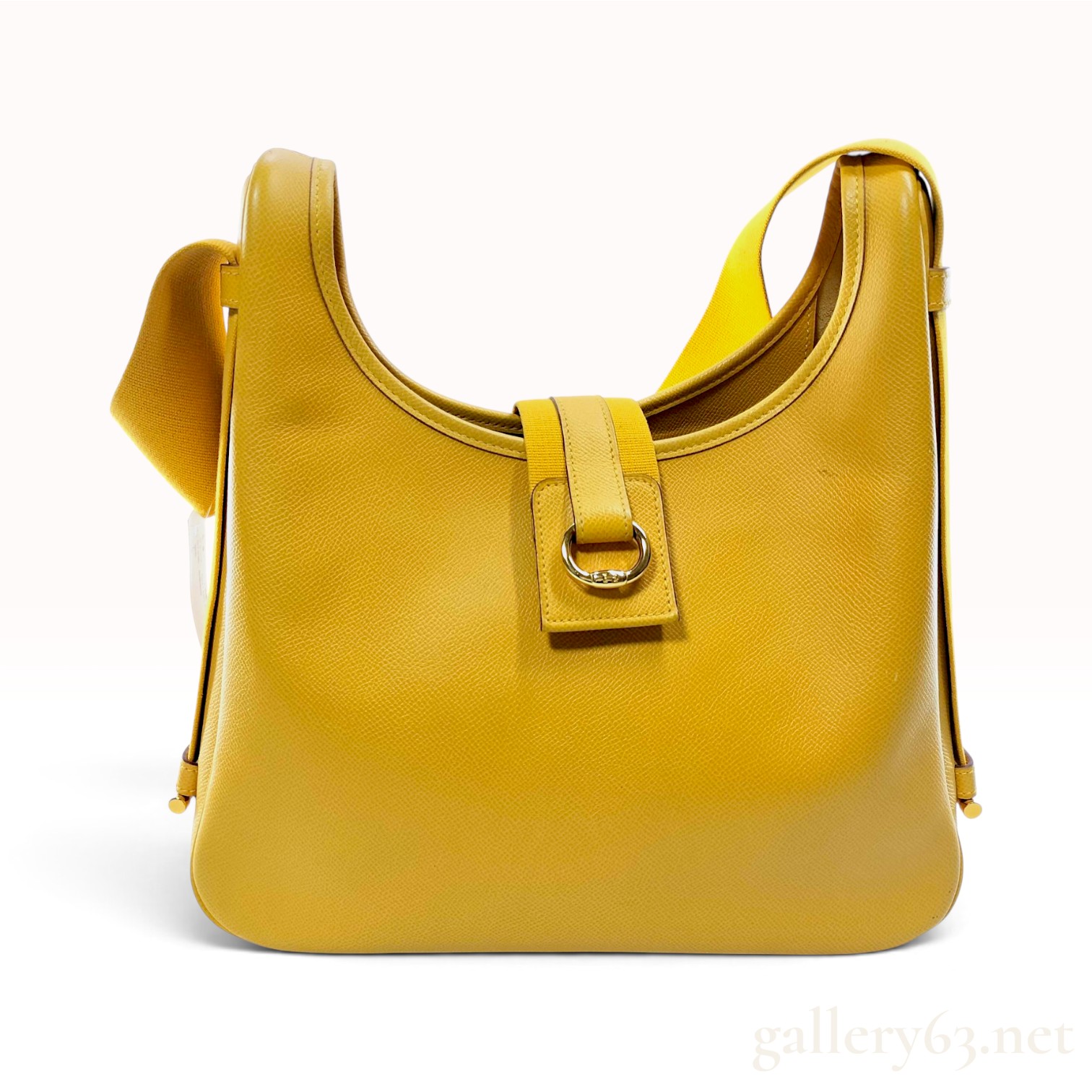 Vintage Hermes Tsako Yellow Epsom Leather Shoulder Bag