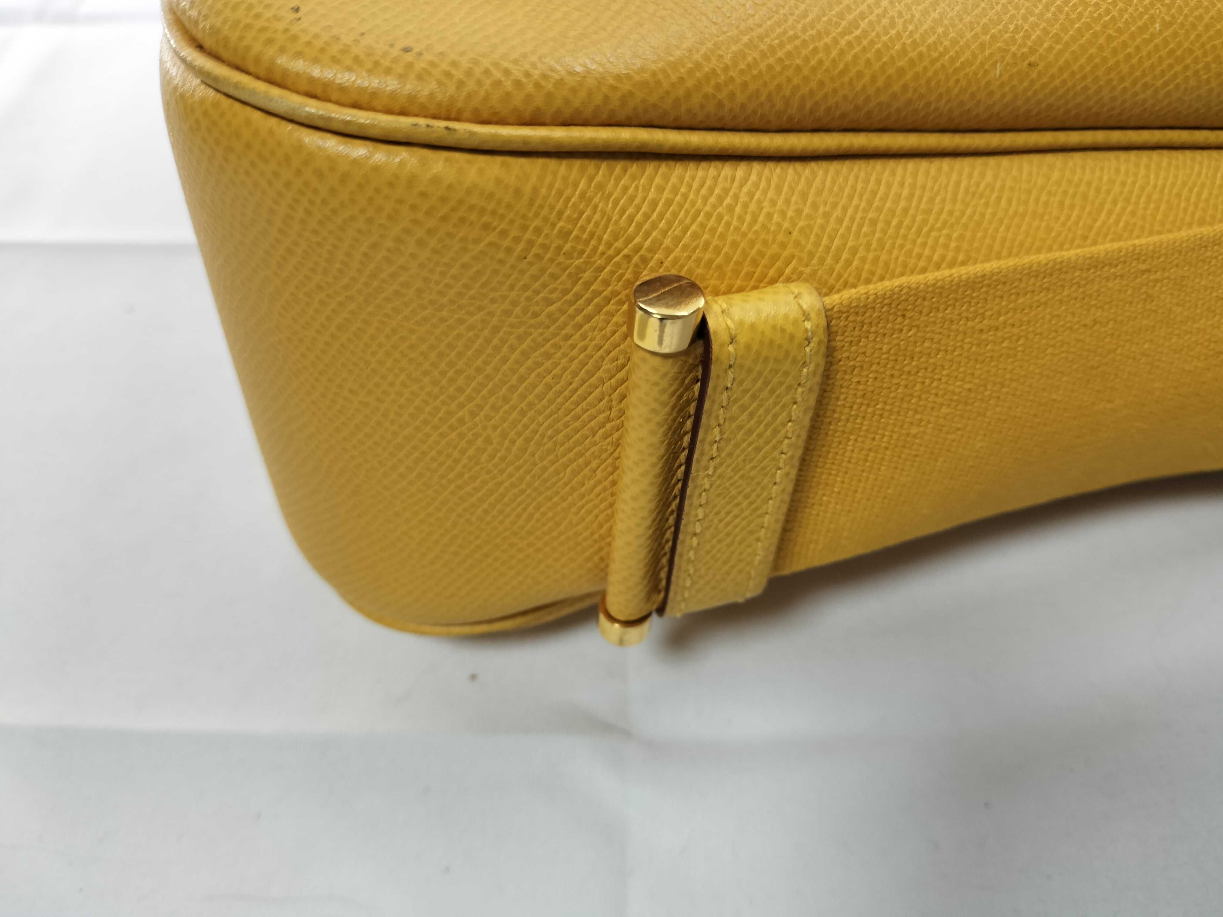 Vintage Hermes Tsako Yellow Epsom Leather Shoulder Bag