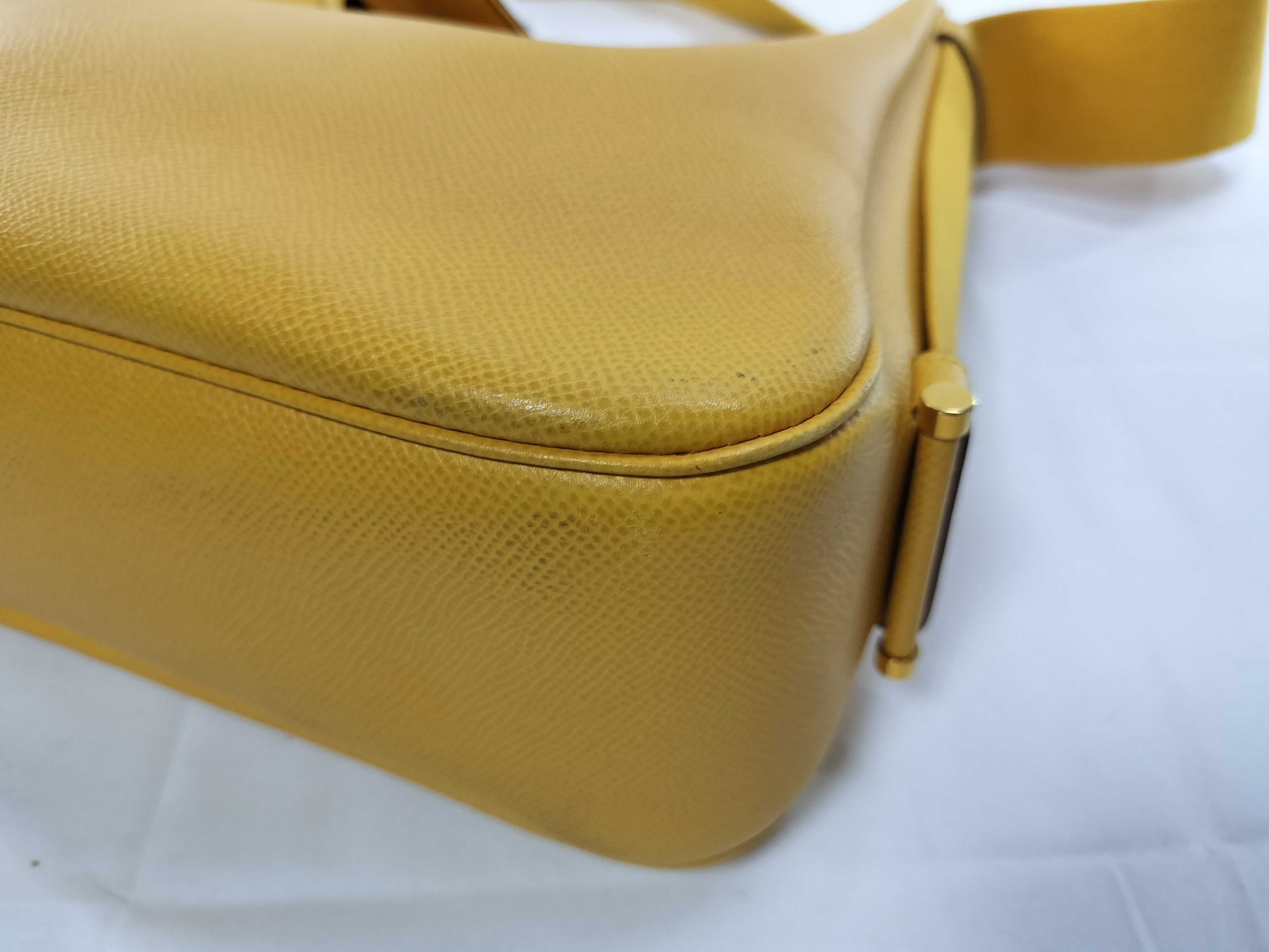 Vintage Hermes Tsako Yellow Epsom Leather Shoulder Bag
