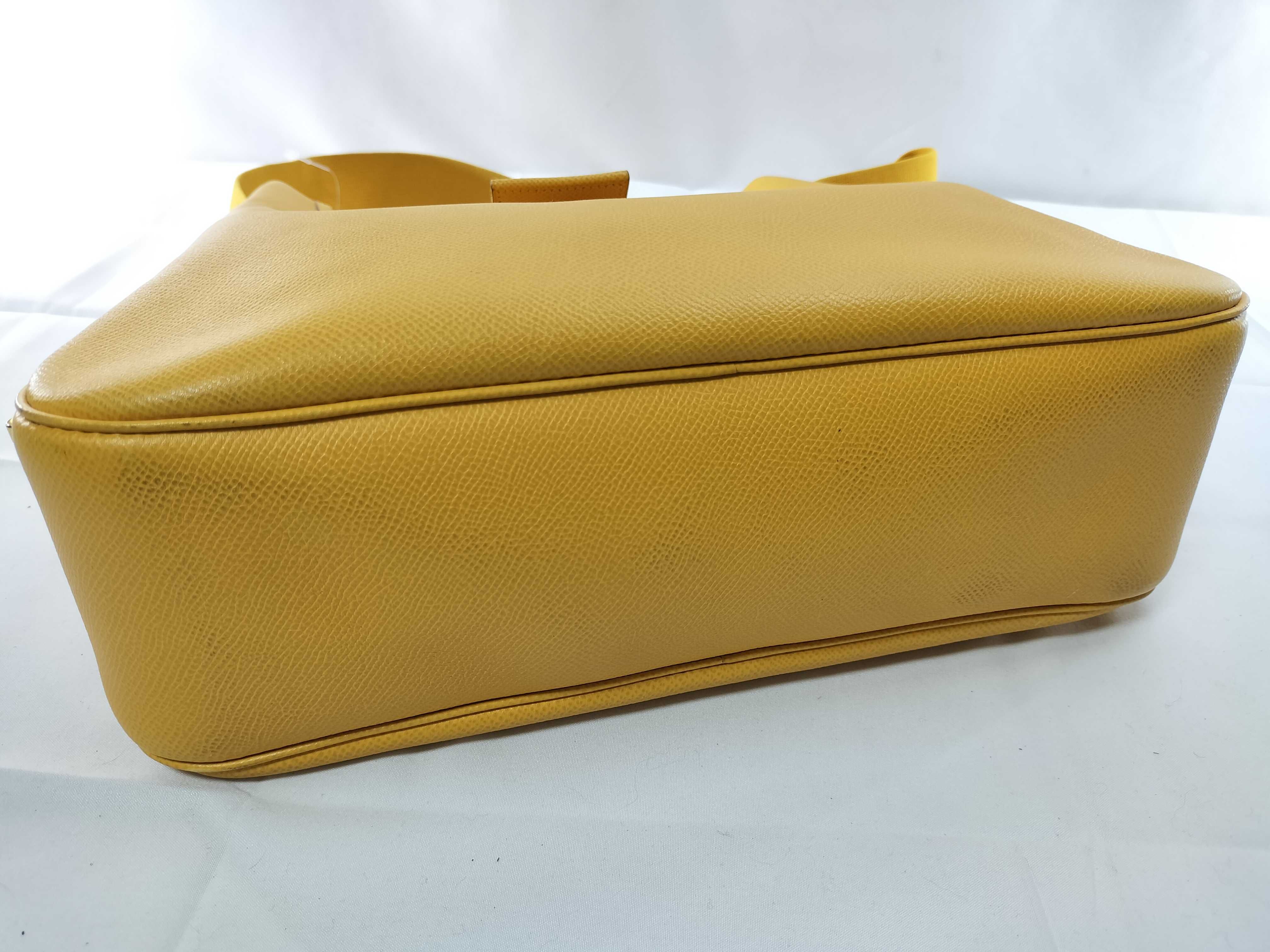 Vintage Hermes Tsako Yellow Epsom Leather Shoulder Bag