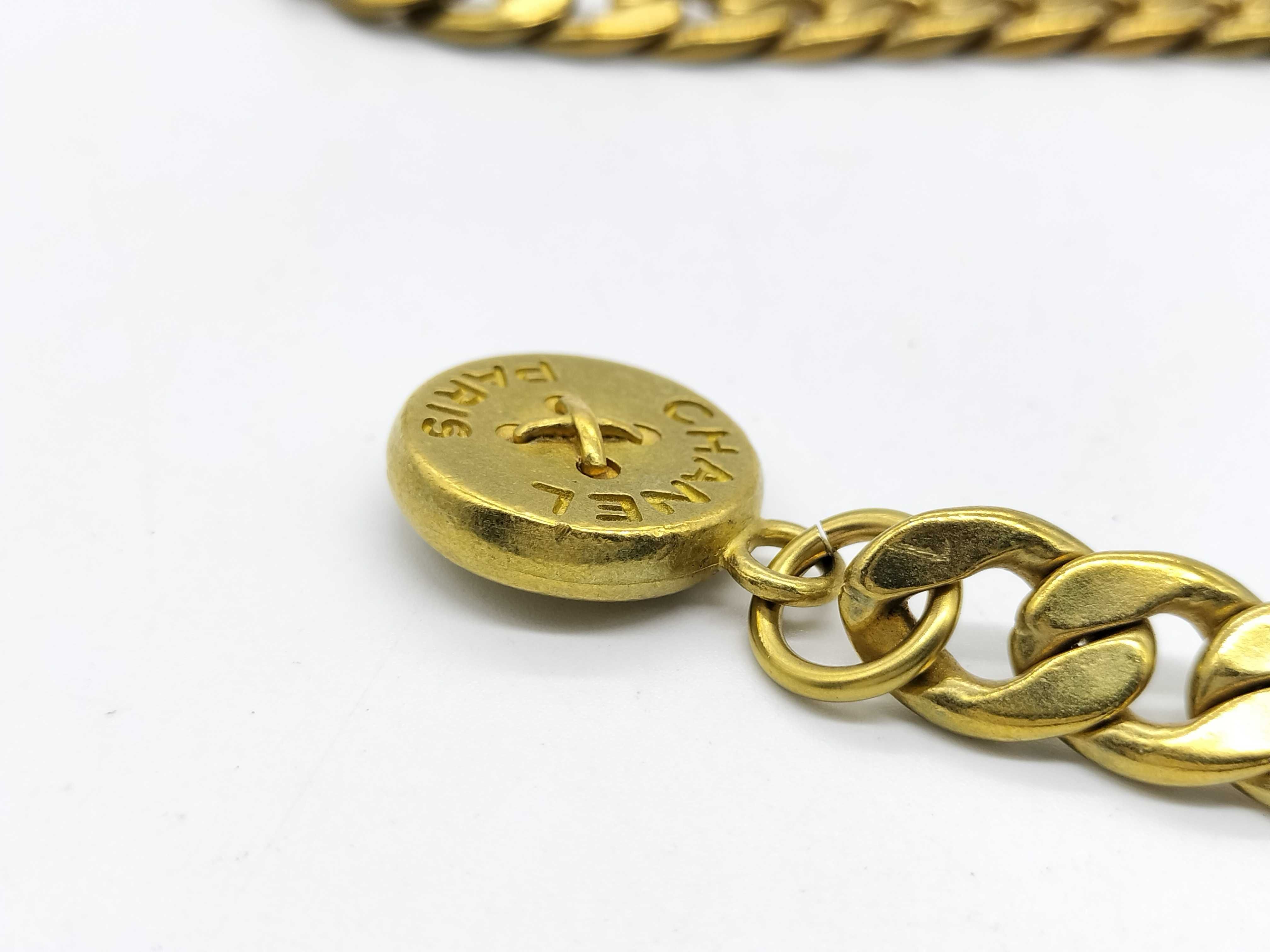 Vintage Chanel Autumn 1994 Gold Tone Gourmette Chain Belt 85 cm with Box