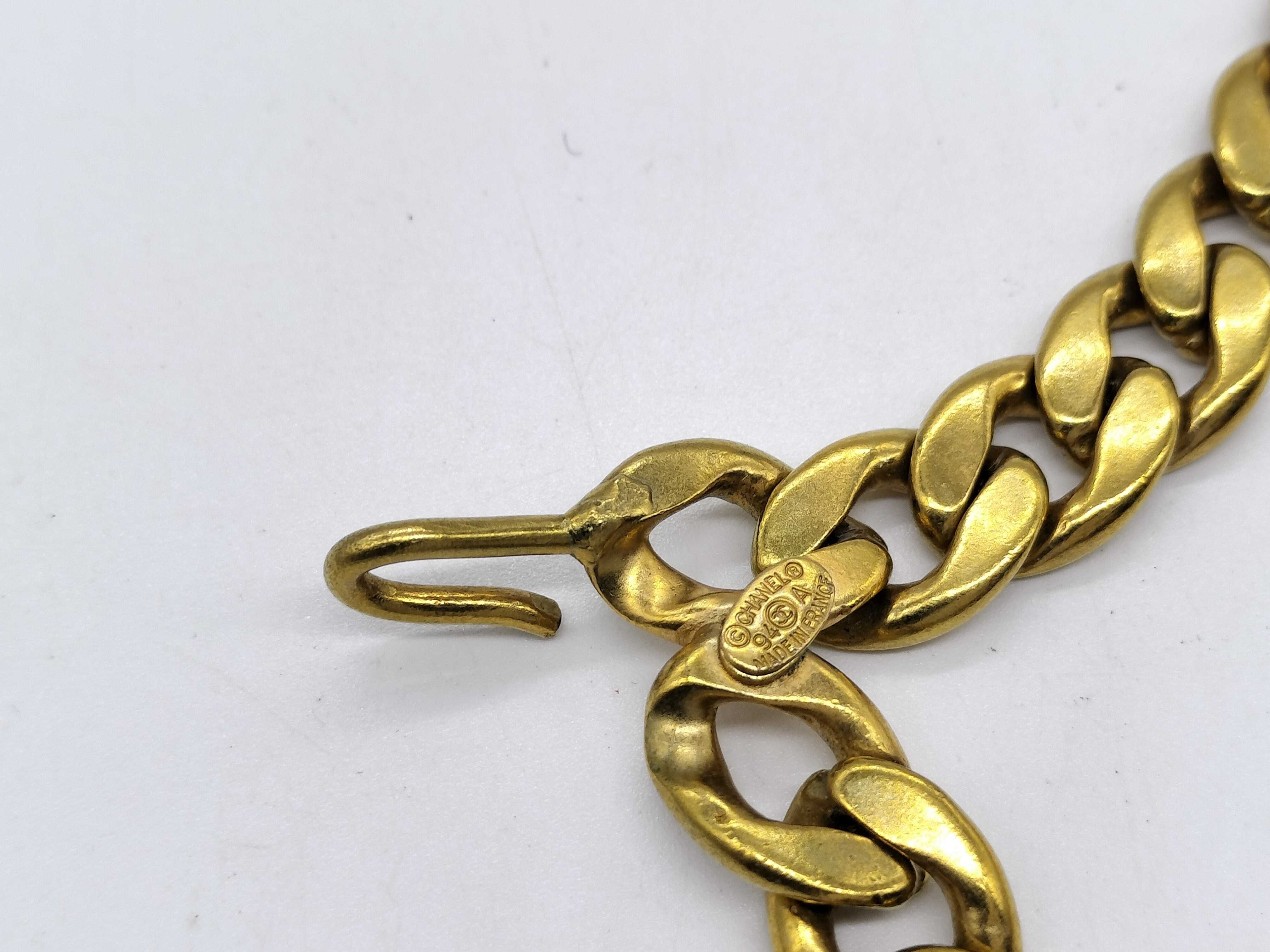Vintage Chanel Autumn 1994 Gold Tone Gourmette Chain Belt 85 cm with Box
